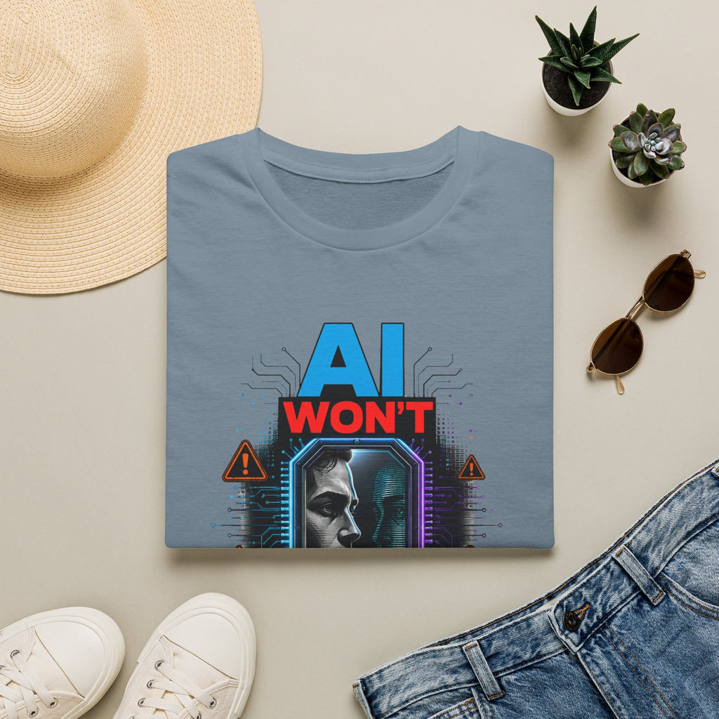 "AI Won't Save Us From Ourselves" Futuristic Tech Statement Tee