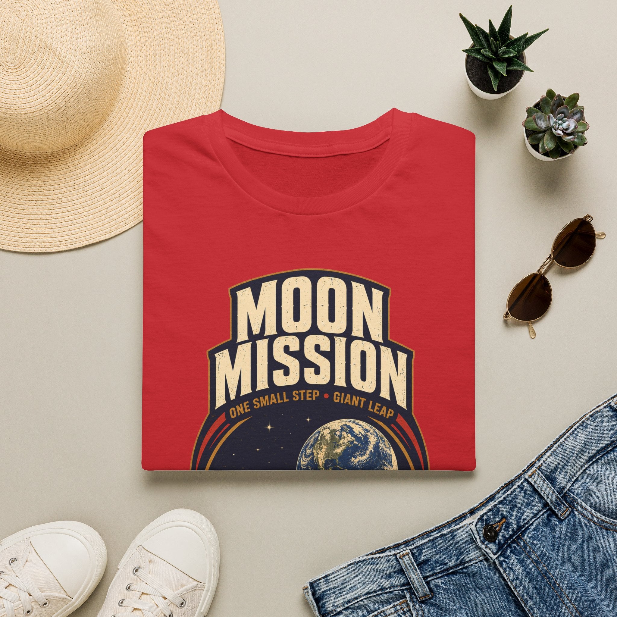 Moon Mission T‑Shirt — Retro Space Exploration Tee (“One Small Step, Giant Leap”)