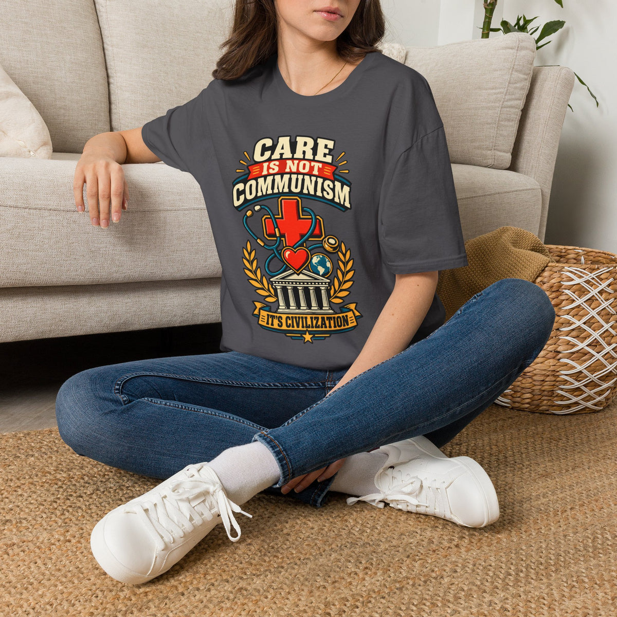 "Care Is Not Communism" Nurse/Healthcare Pride Tee