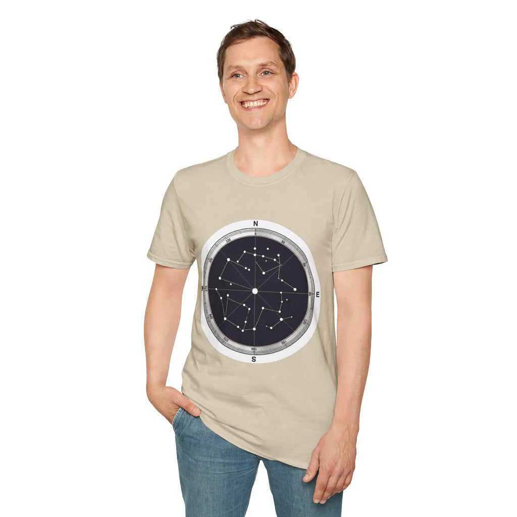 Constellation Compass T-Shirt — Night Sky Star Map Tee