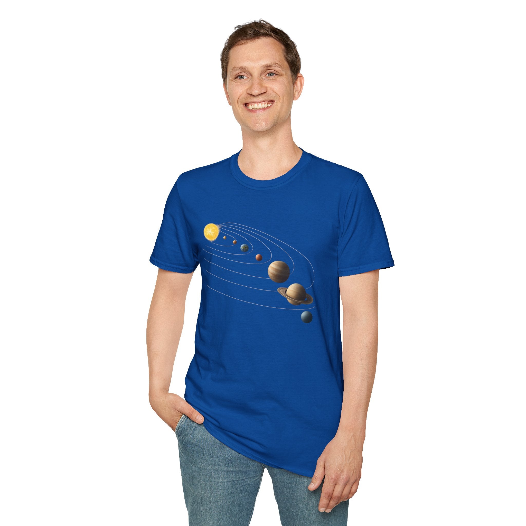 Solar System Graphic T-Shirt — Minimal Planet Lineup Tee
