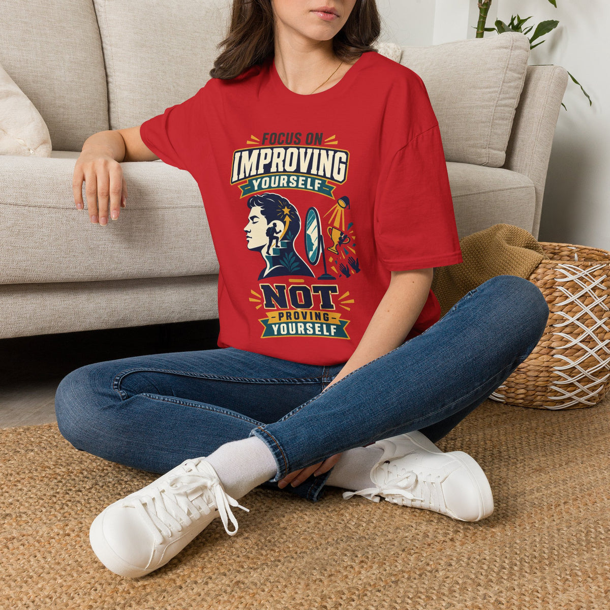 "Focus on Improving Yourself, Not Proving Yourself" Motivational Tee