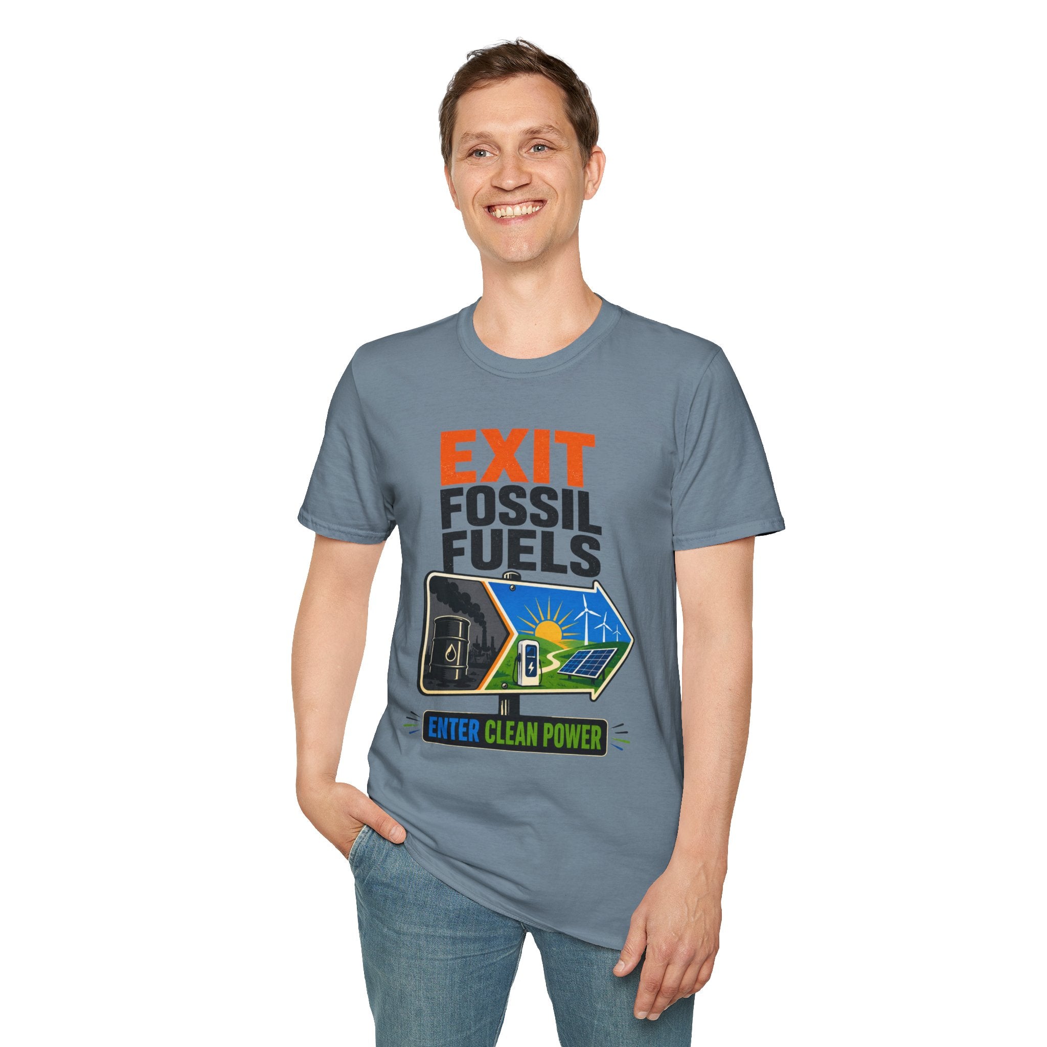 "Exit Fossil Fuels, Enter Clean Power" Environmental Tee