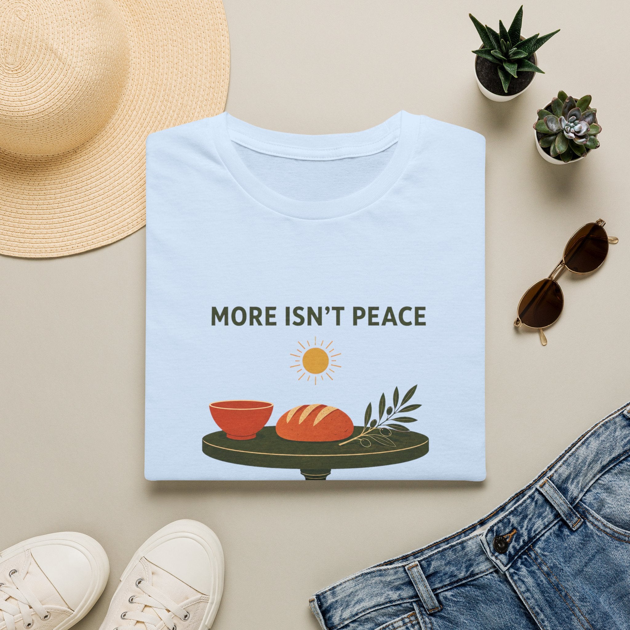 “More Isn't Peace, Enough Is” Minimalist Kitchen Illustration