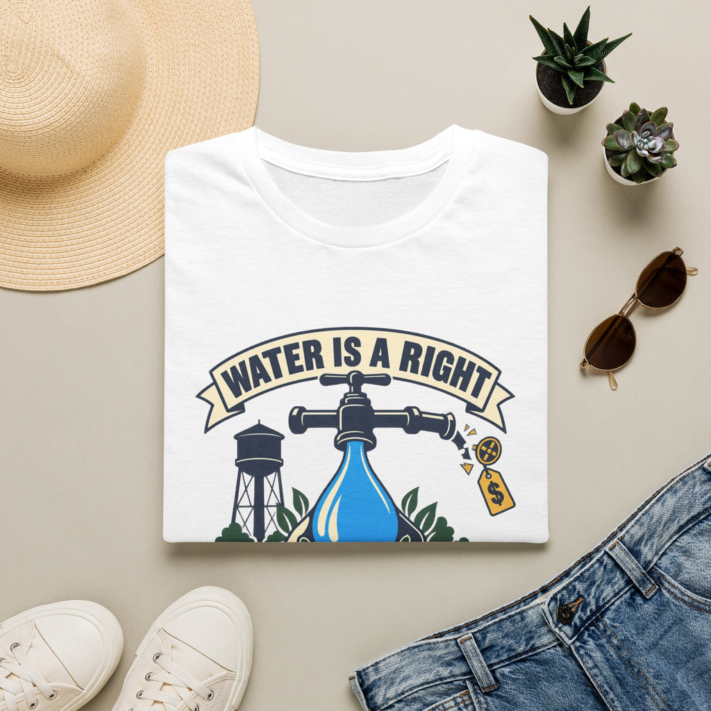 Water Is a Right T-Shirt — "Water Is a Right, Not a Revenue Stream" Environmental Tee