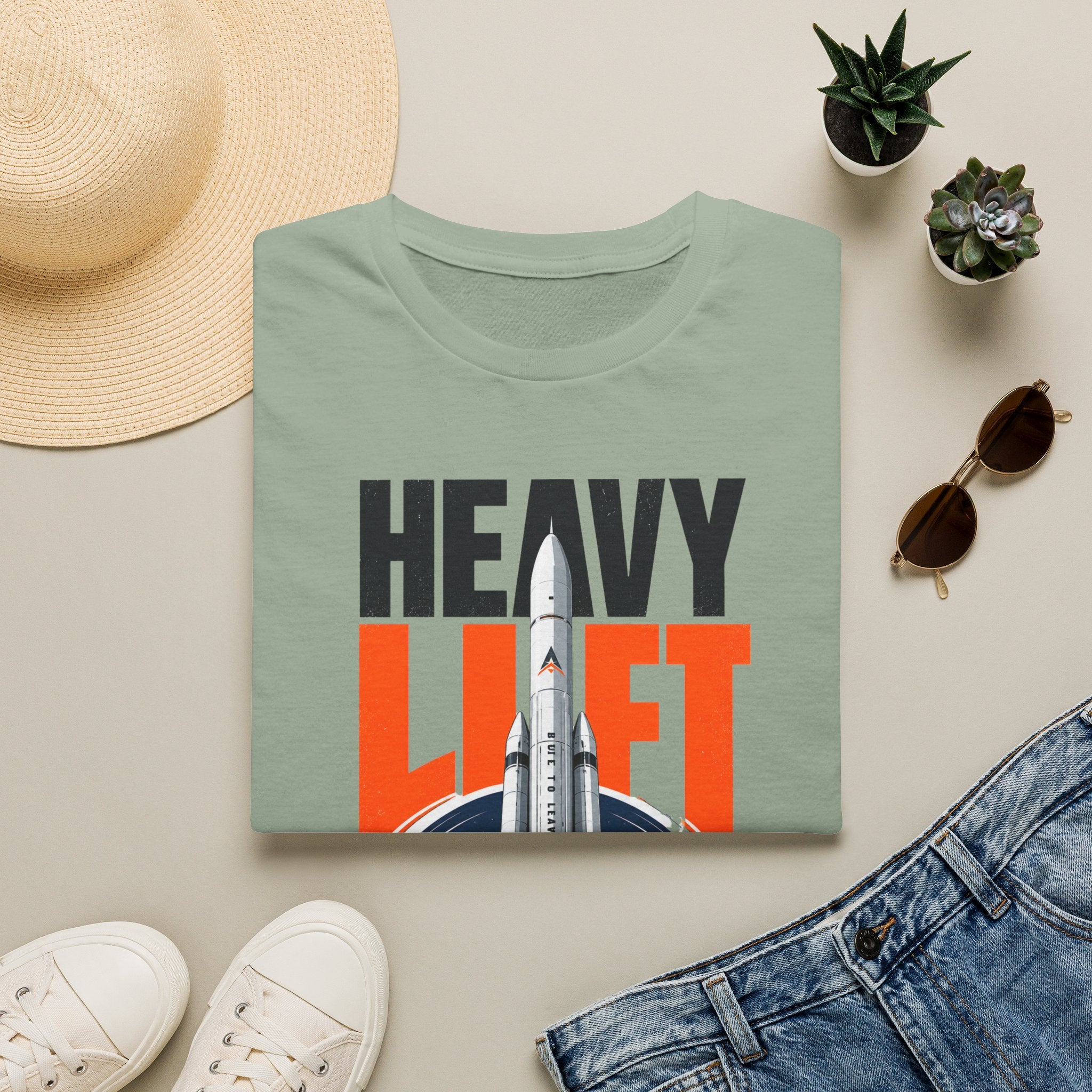 Heavy Lift Rocket T-Shirt — Retro Space Launch Graphic Tee