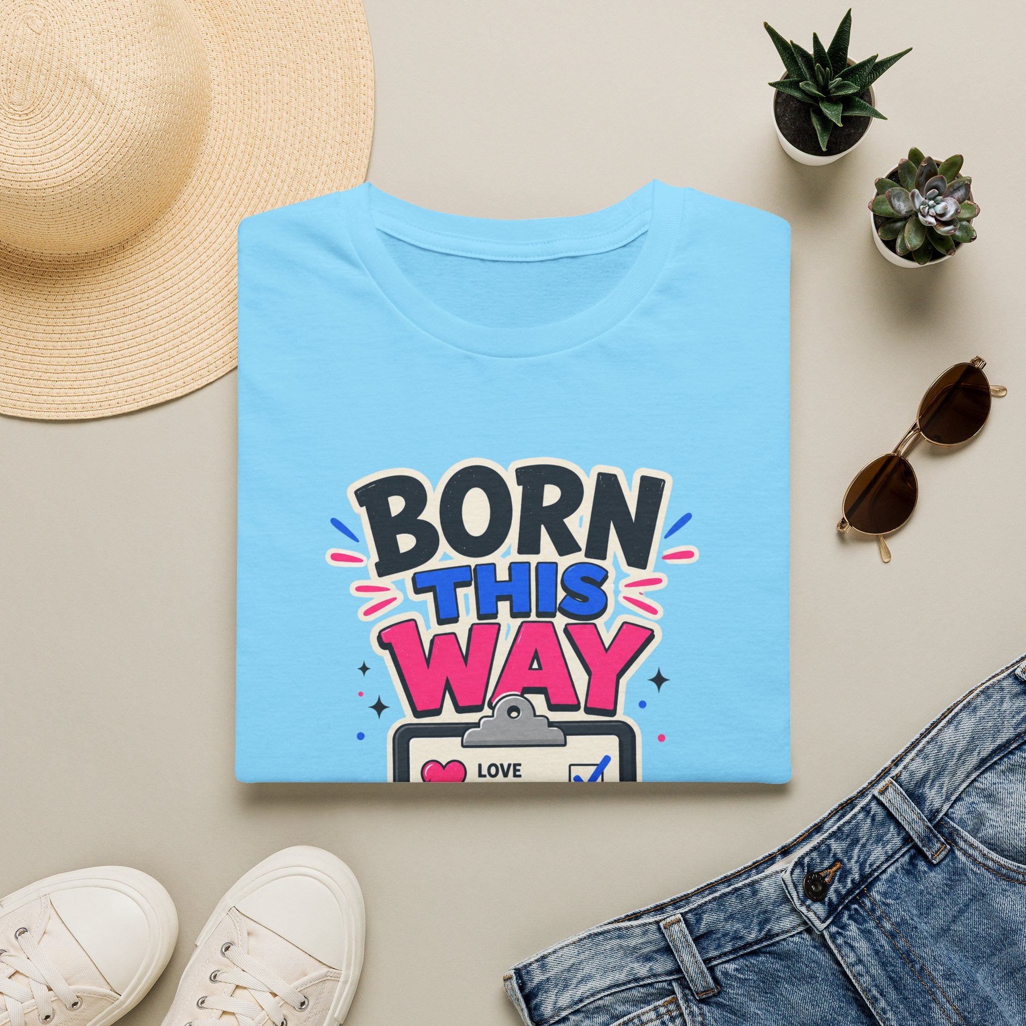 Born This Way T-Shirt — Pride LGBTQ+ Checklist Graphic Tee