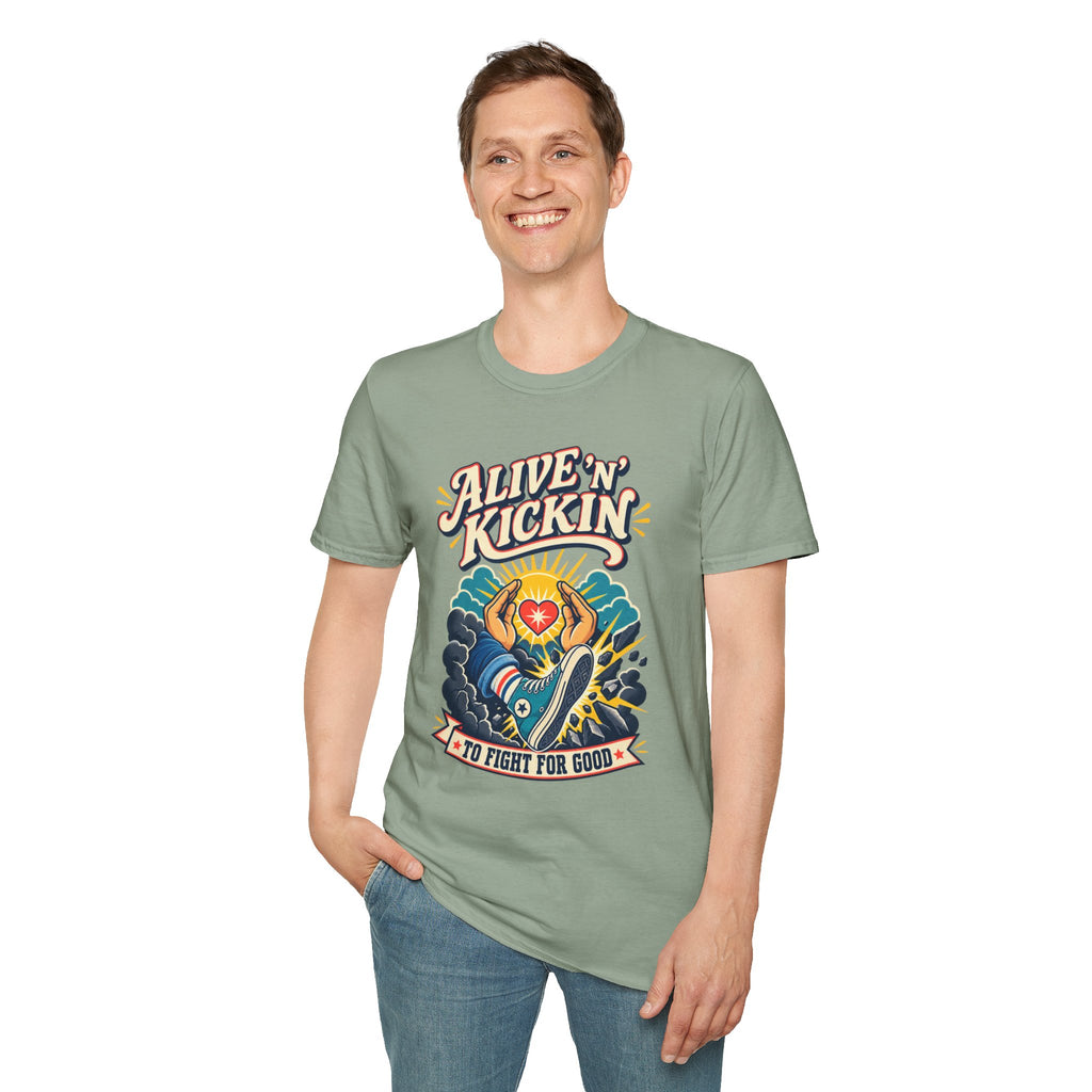 Alive 'N Kickin' Graphic T-Shirt — Retro Sunshine Inspirational Tee