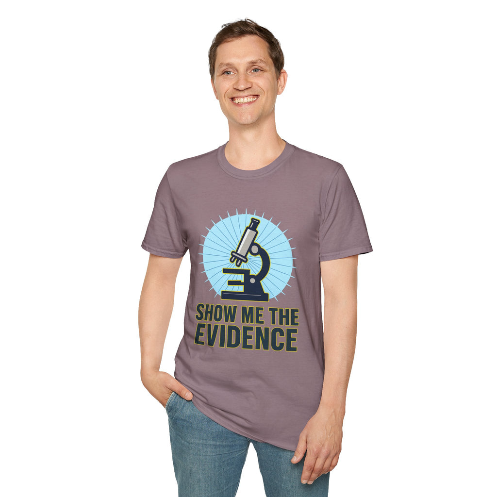 Microscope T-Shirt — "Show Me The Evidence" Science Tee for Scientists & STEM Fans