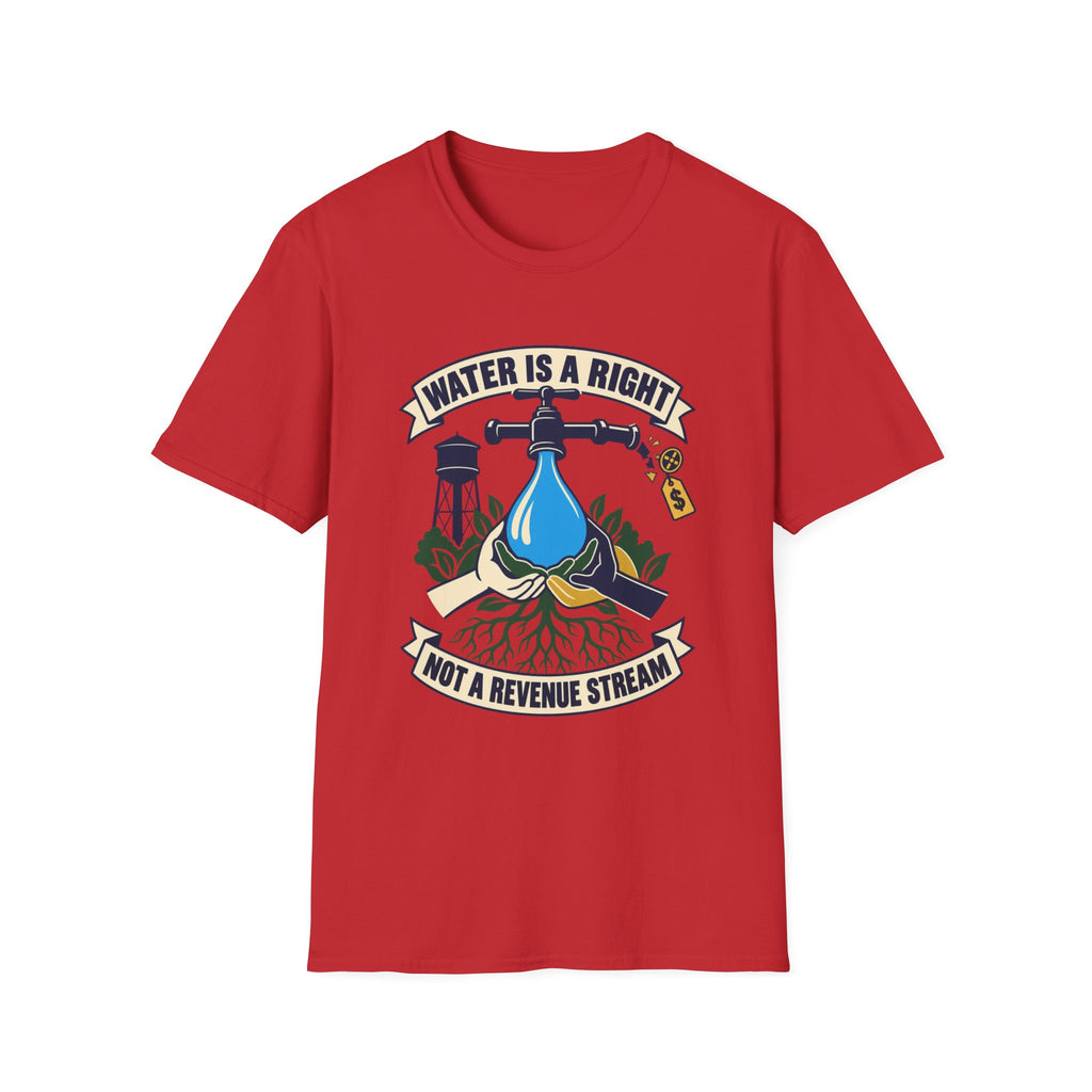 Water Is a Right T-Shirt — "Water Is a Right, Not a Revenue Stream" Environmental Tee