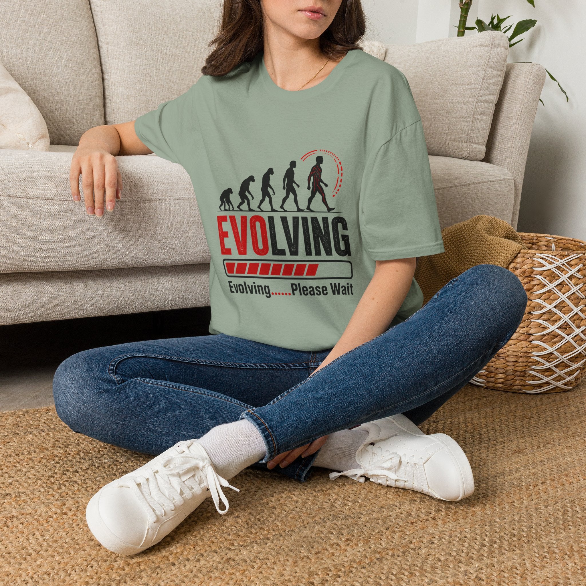 Evolving Please Wait T-Shirt — Evolution Graphic Tee