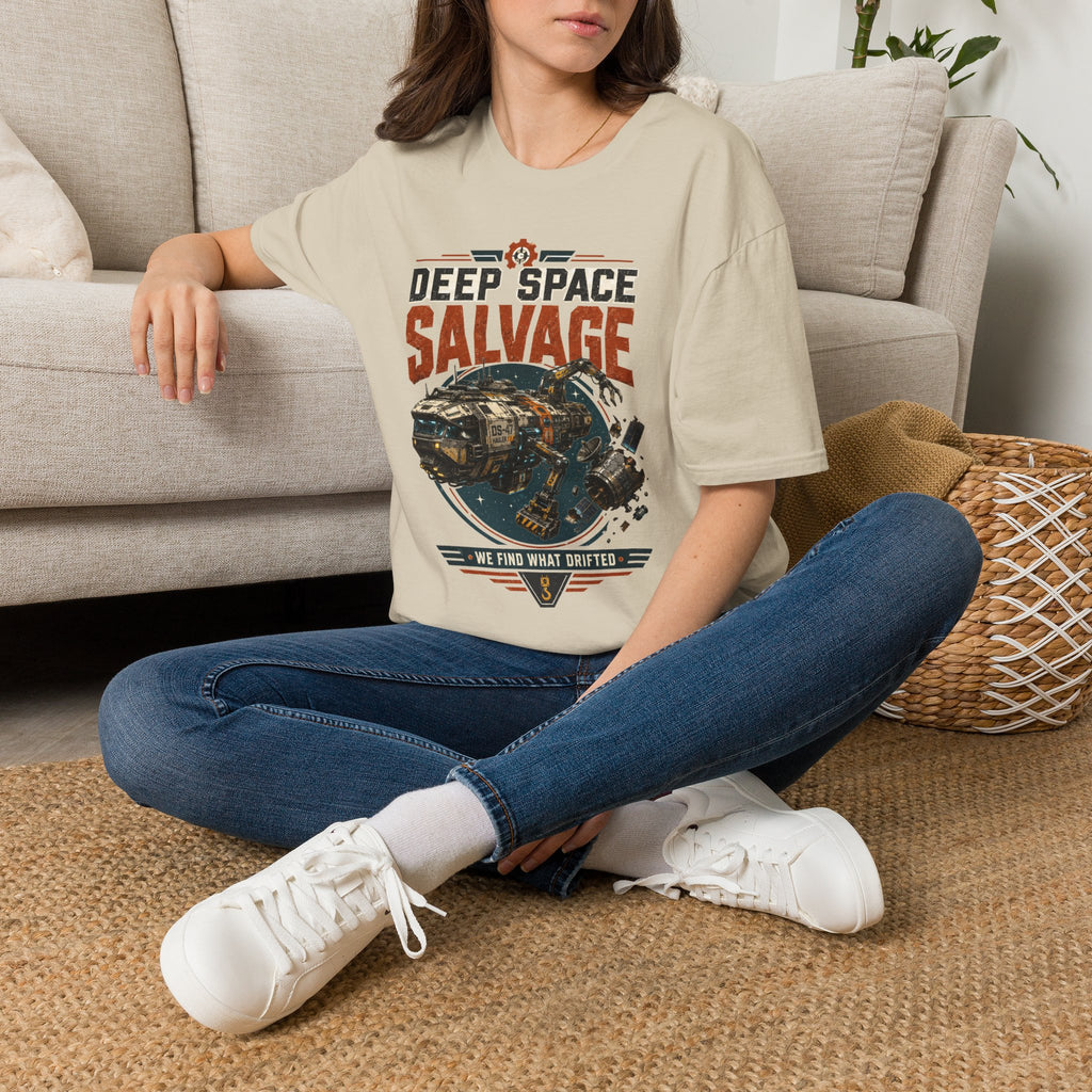 Deep Space Salvage T‑Shirt — Vintage Sci‑Fi Spacecraft Tee