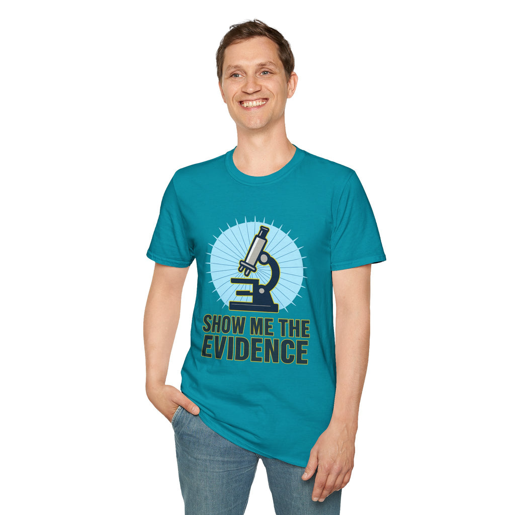 Microscope T-Shirt — "Show Me The Evidence" Science Tee for Scientists & STEM Fans