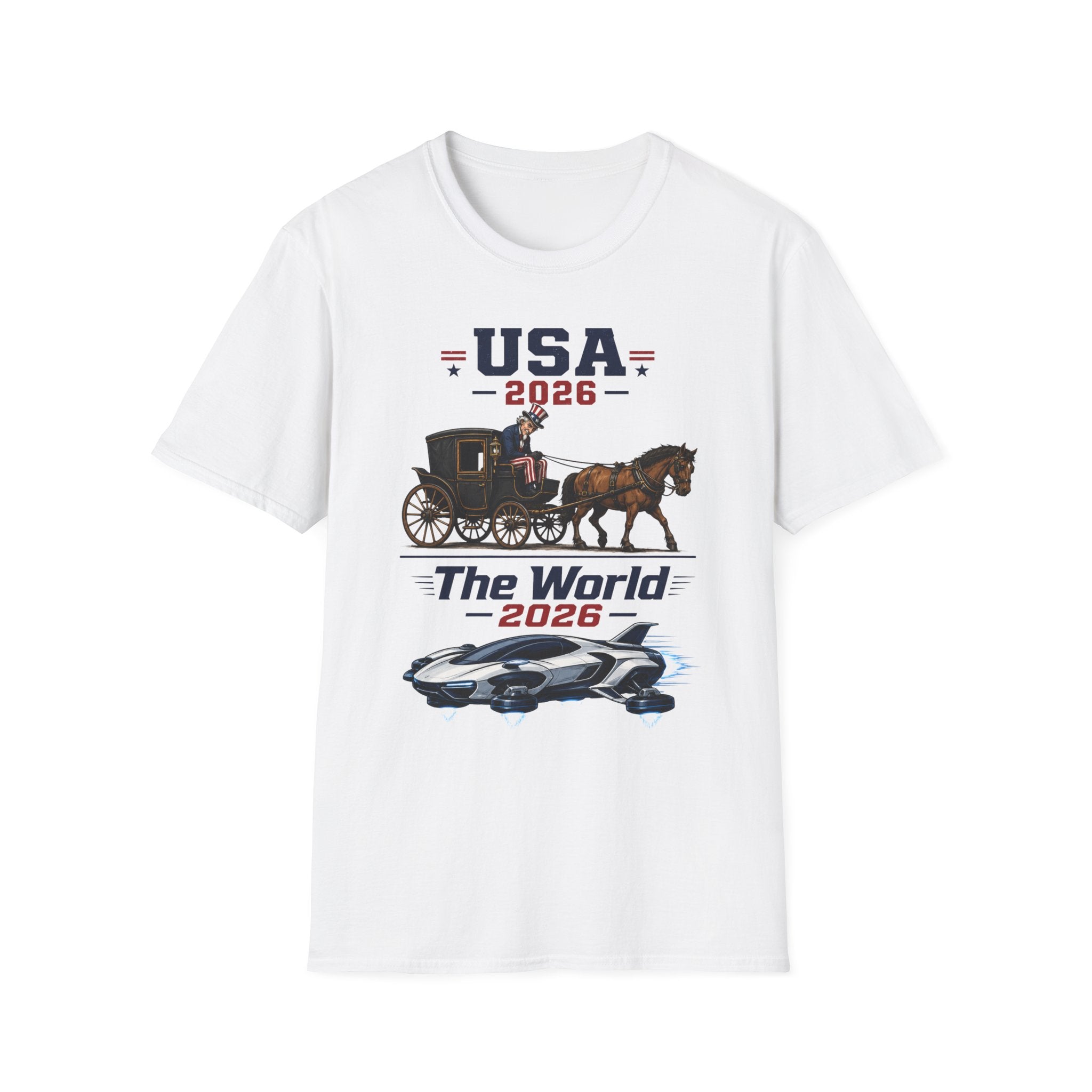 USA 2026 Campaign T‑Shirt — Patriotic Coach & Horse Graphic Tee