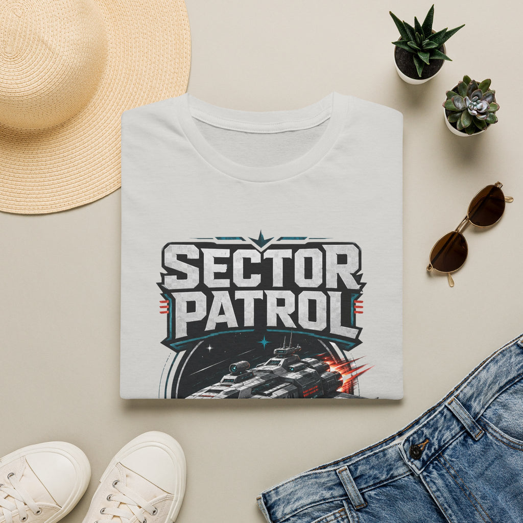 Sector Patrol T-Shirt — Sci‑Fi Space Fleet Badge Tee