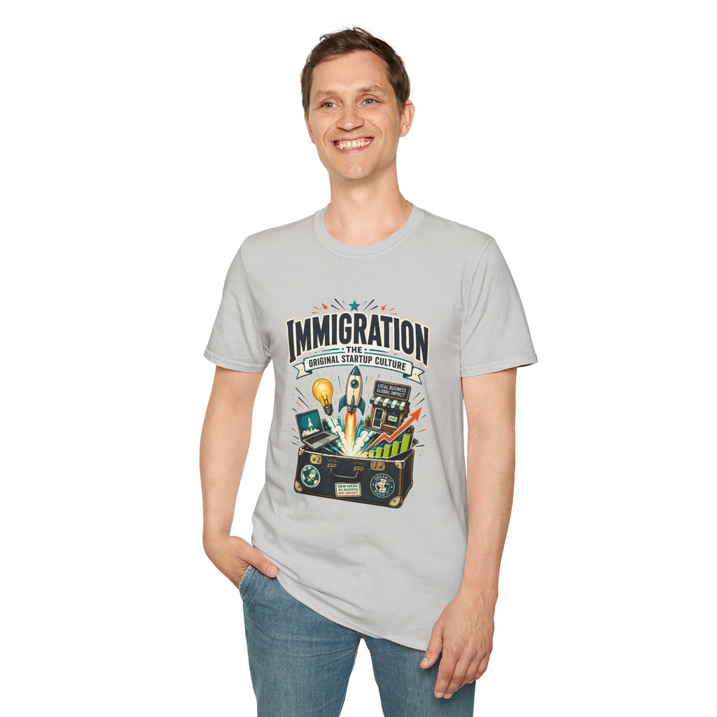 Immigration T-Shirt — "Immigration: The Original Startup Culture" Graphic Tee