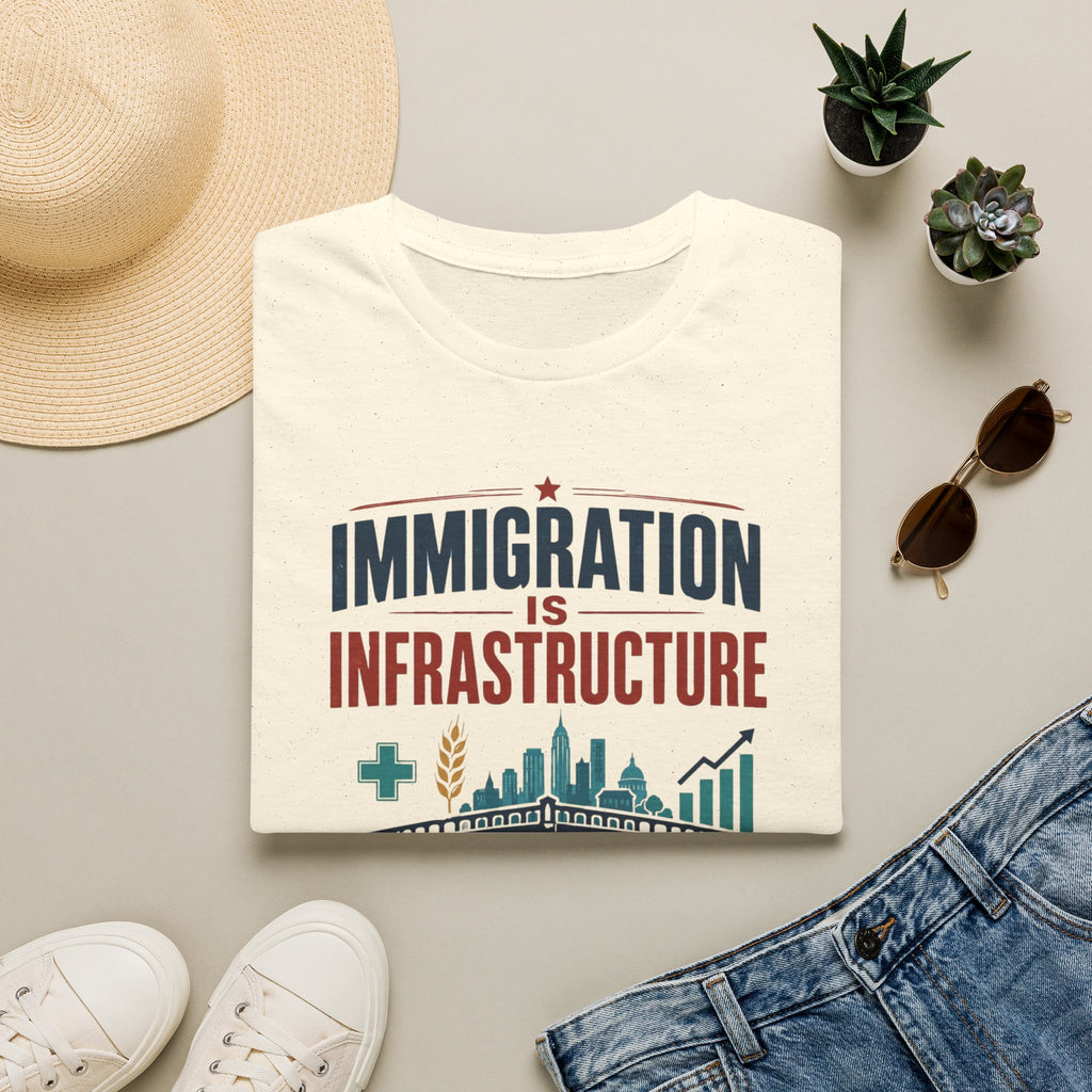 Immigration Is Infrastructure T-Shirt — Pro-Immigrant Advocacy Tee (Build People, Build Futures)