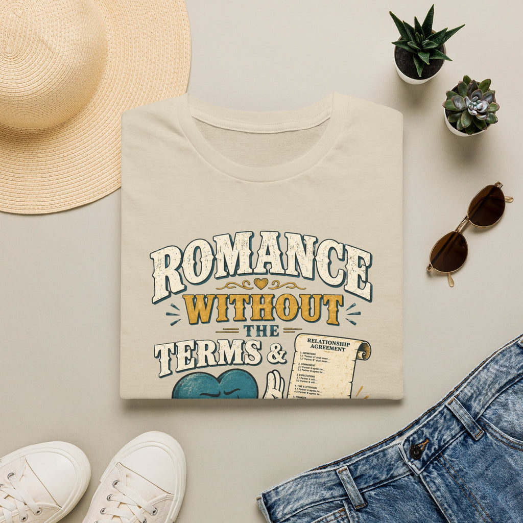 Romance Without the Terms & Conditions T-Shirt — Funny Relationship Graphic Tee