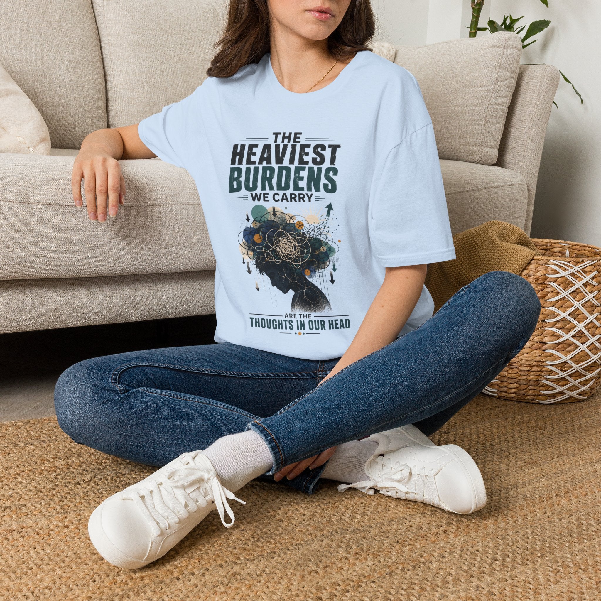 T-Shirt — “The Heaviest Burdens We Carry” Mental Health Awareness Tee