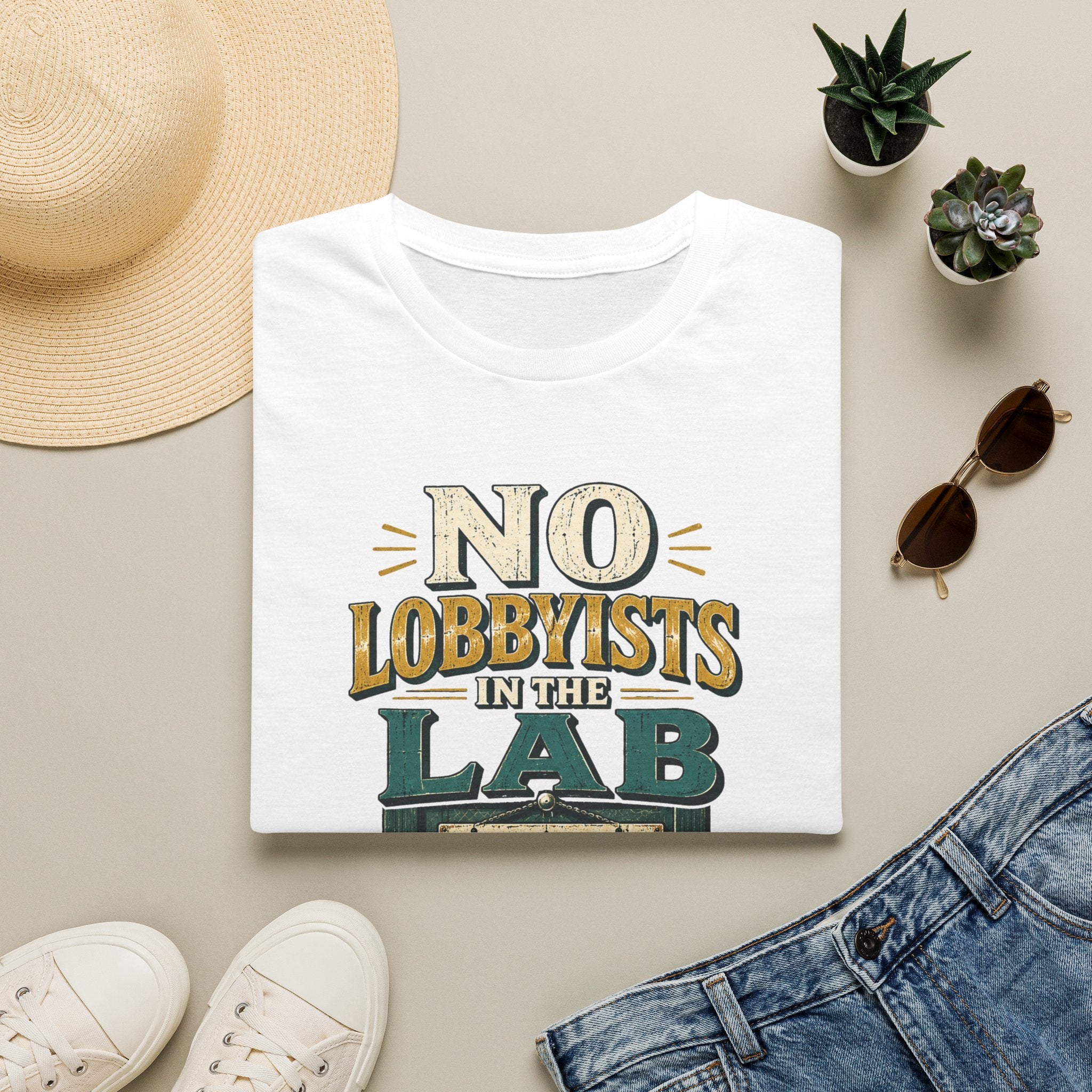 "No Lobbyists in the Lab" Vintage Science Tee