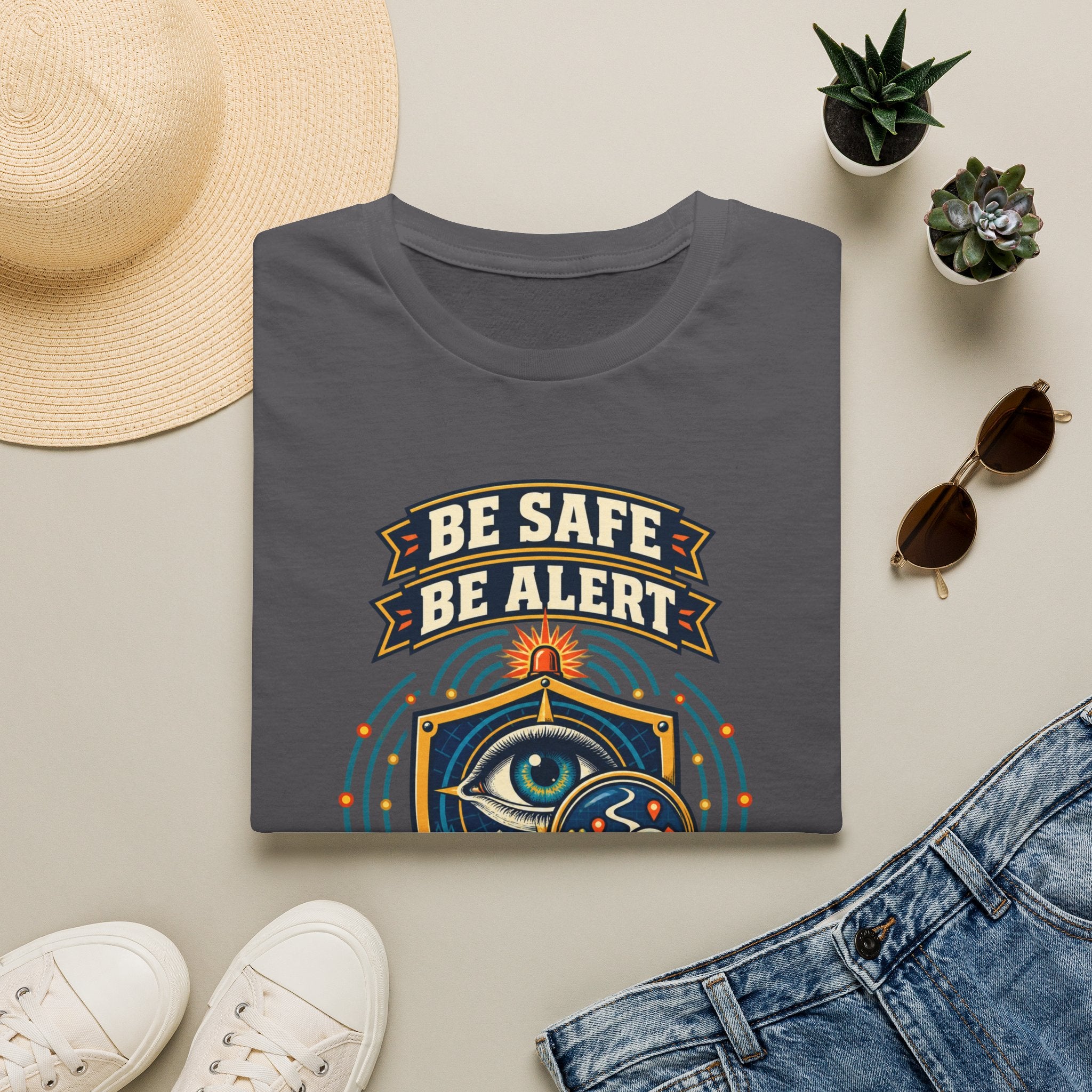 Be Safe Be Alert "Question Everything" T-Shirt — Conspiracy Eye Graphic Tee