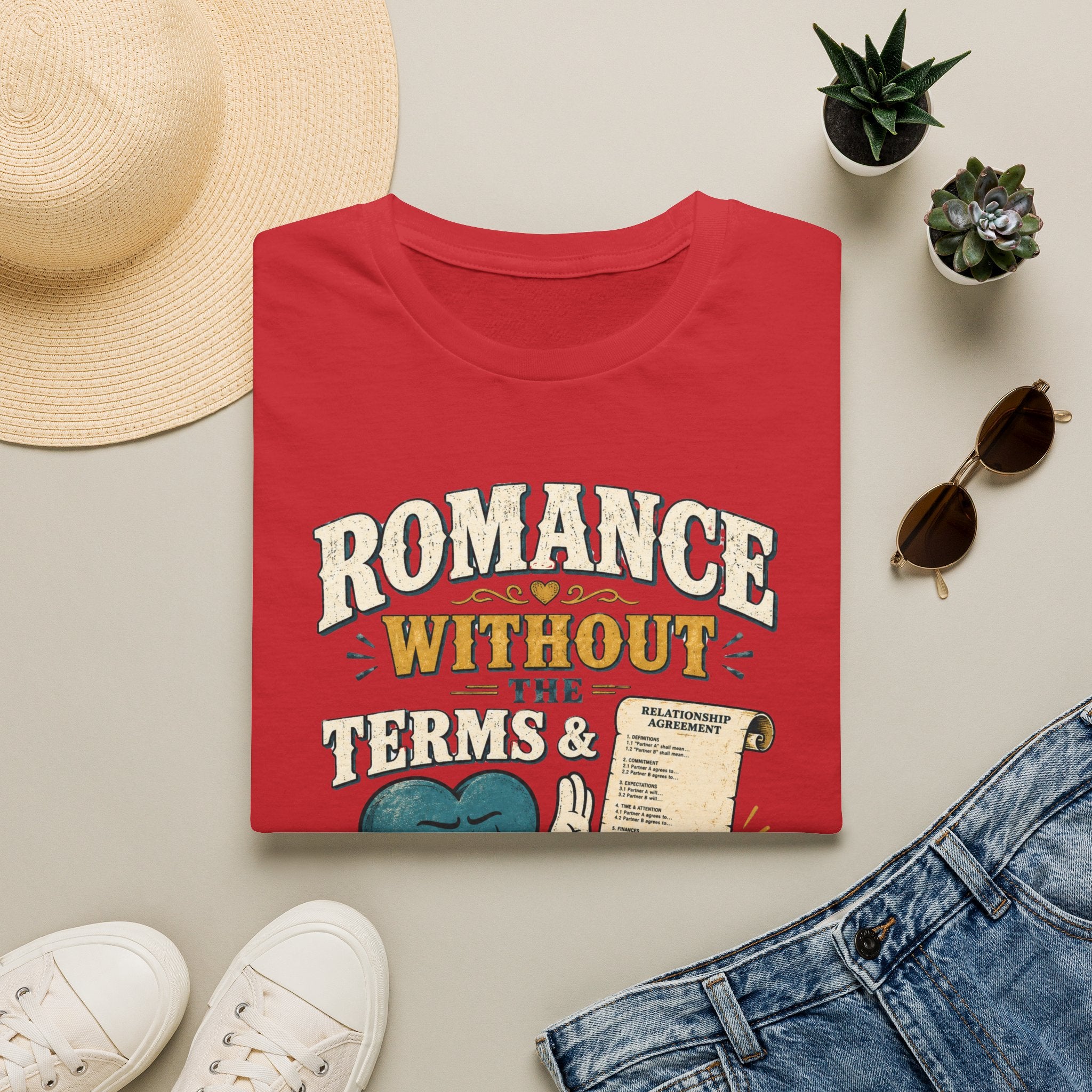 Romance Without the Terms & Conditions T-Shirt — Funny Relationship Graphic Tee