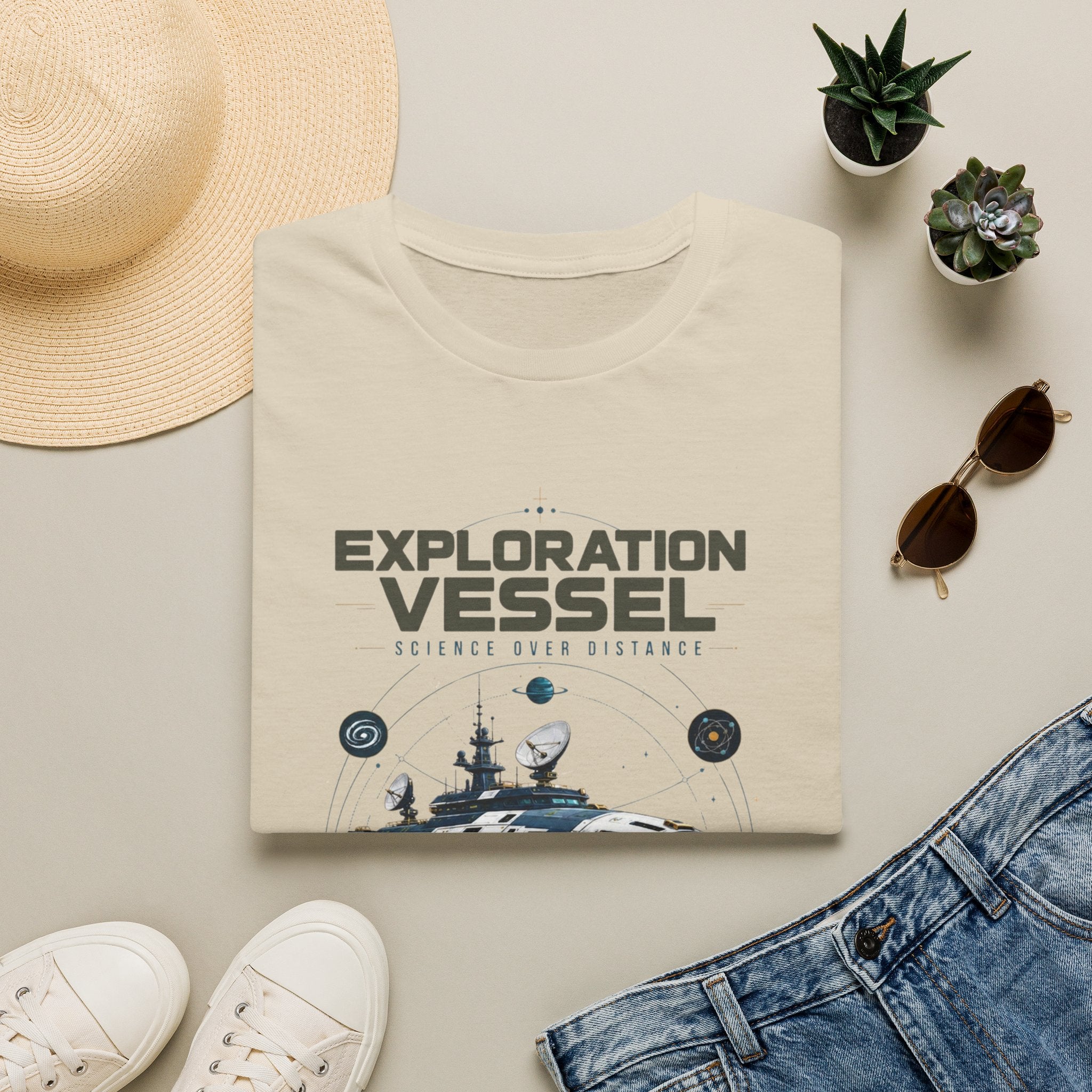 Exploration Vessel T-Shirt — Science Over Distance Space Graphic Tee