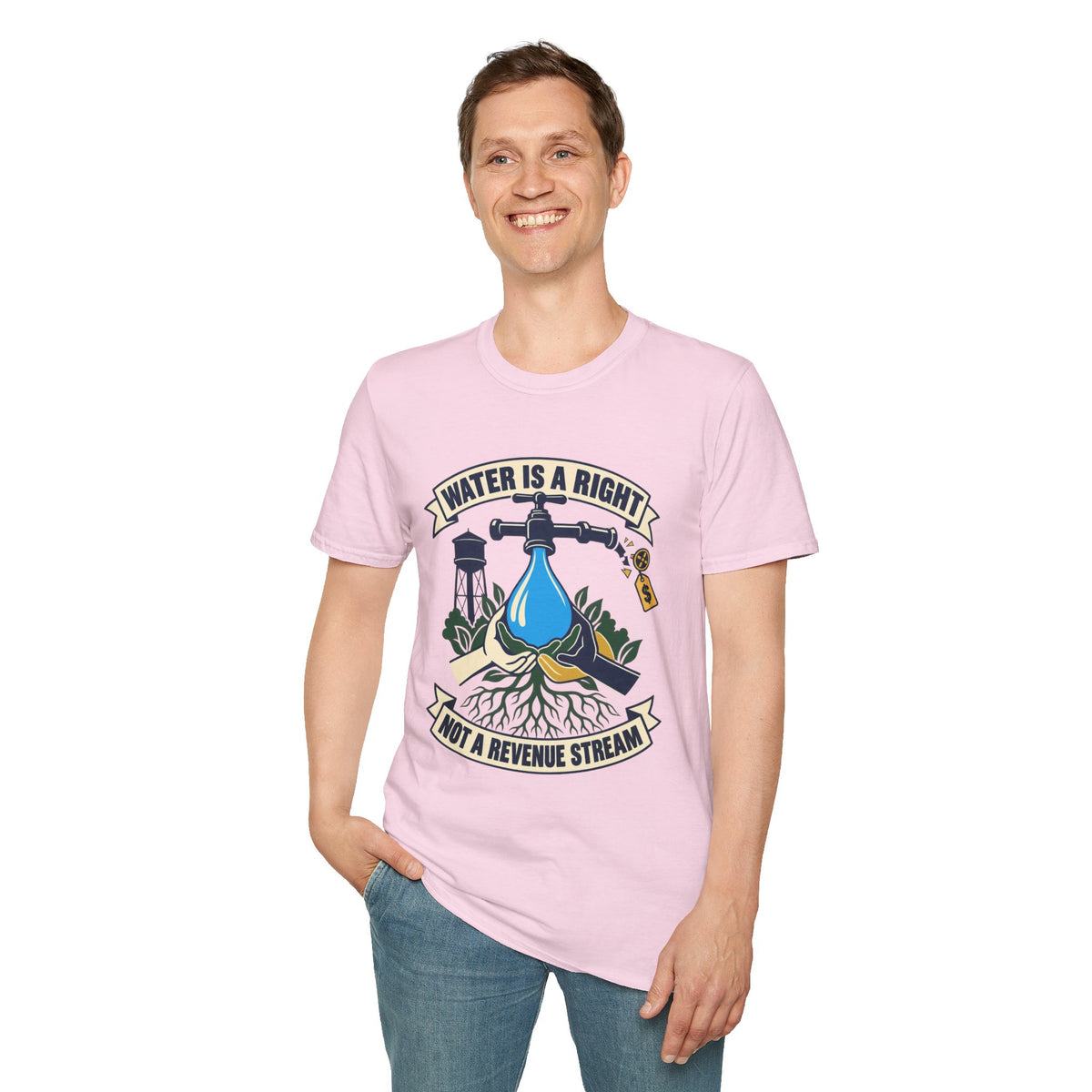 Water Is a Right T-Shirt — "Water Is a Right, Not a Revenue Stream" Environmental Tee