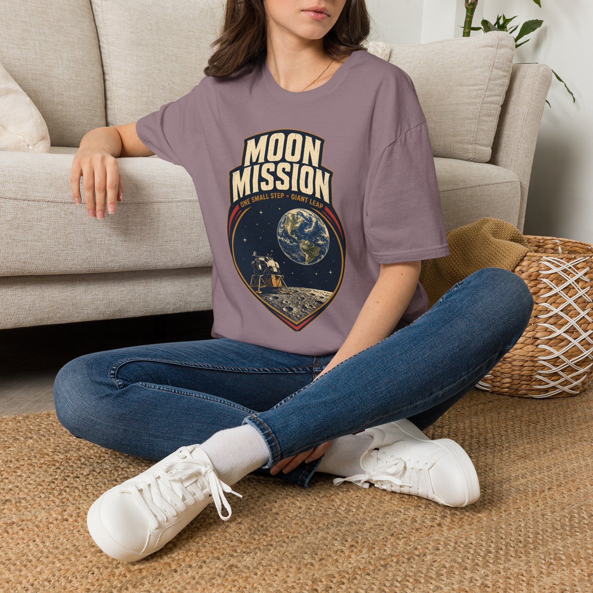 Moon Mission T‑Shirt — Retro Space Exploration Tee (“One Small Step, Giant Leap”)