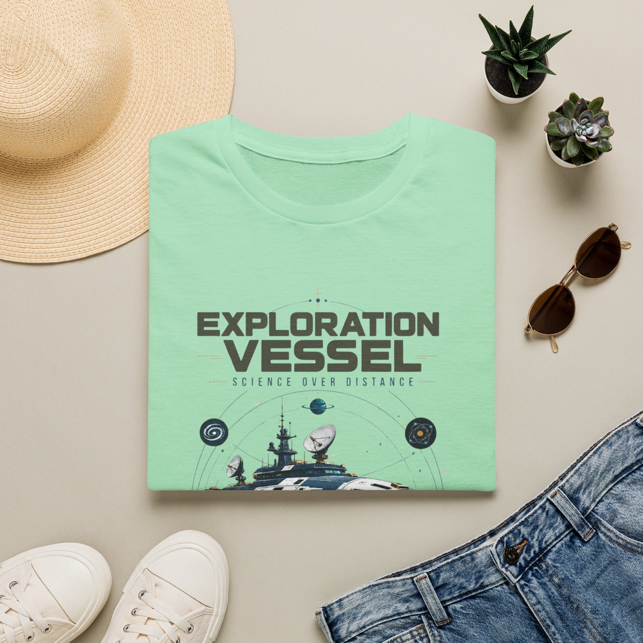 Exploration Vessel T-Shirt — Science Over Distance Space Graphic Tee
