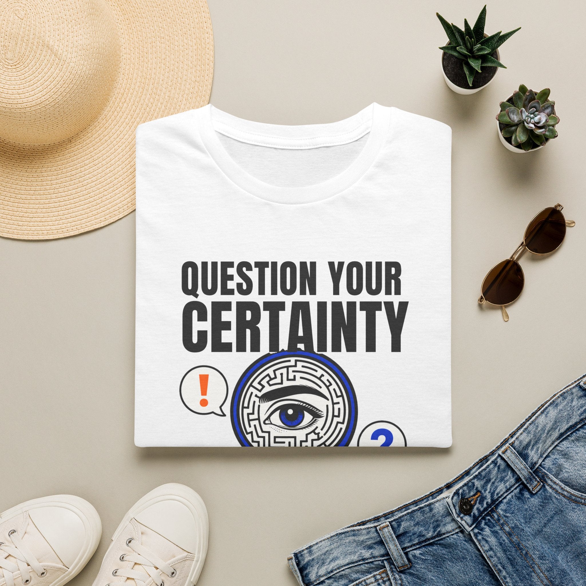 Question Your Certainty T-Shirt — Skeptical Eye Graphic Tee
