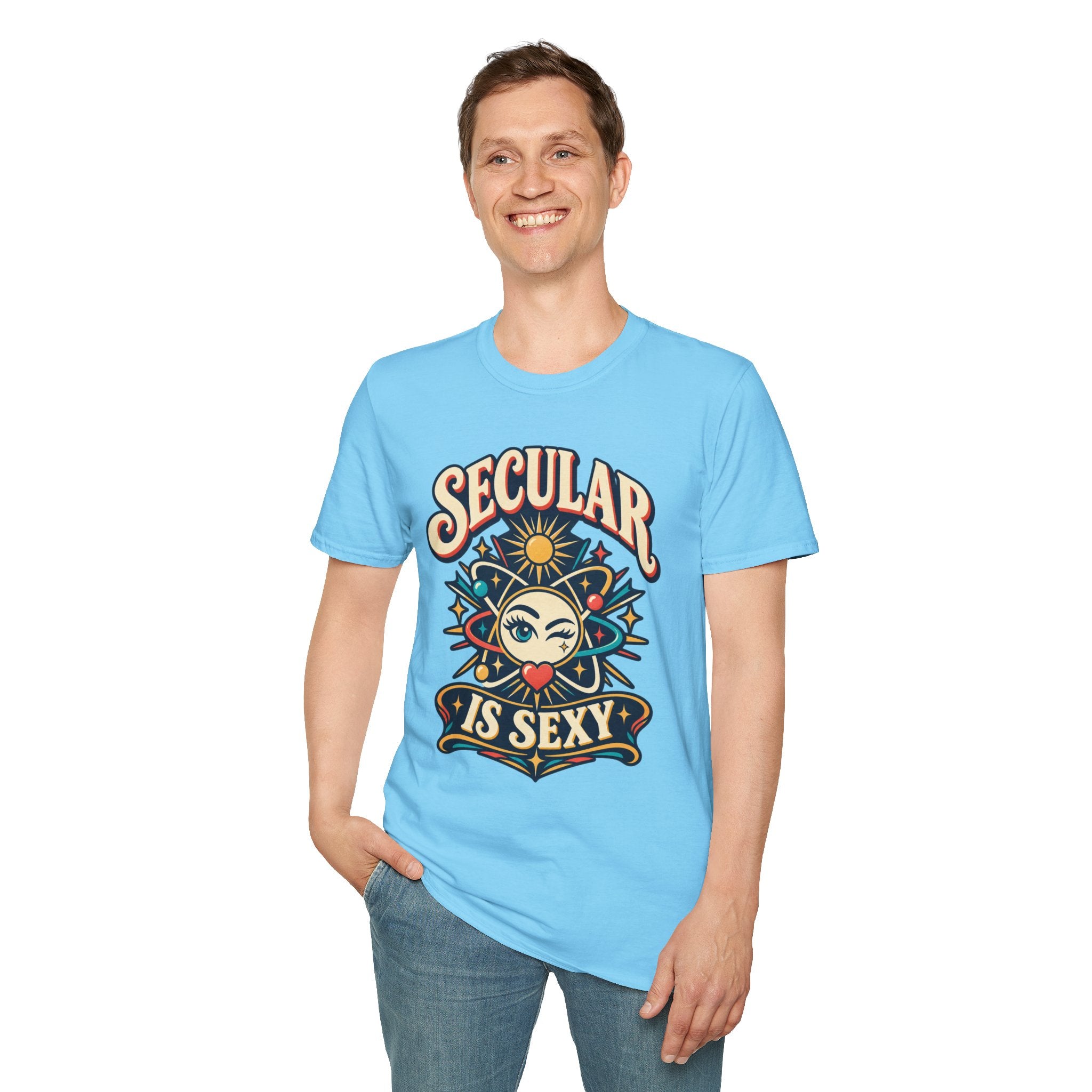 Secular Is Sexy T-Shirt — Retro Spiritual Sun Graphic Tee