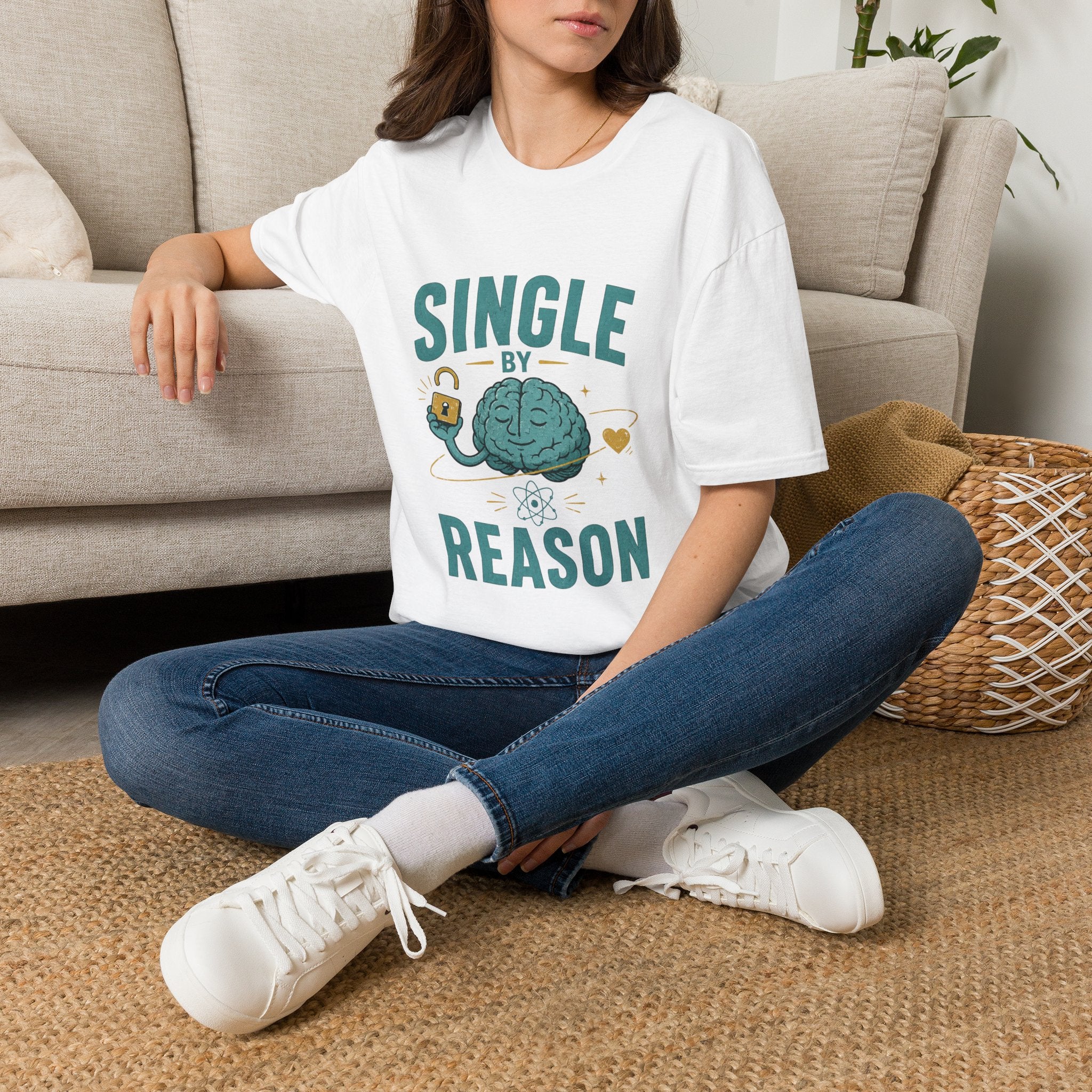 Single By Reason T-Shirt — Funny Single Brain Graphic Tee