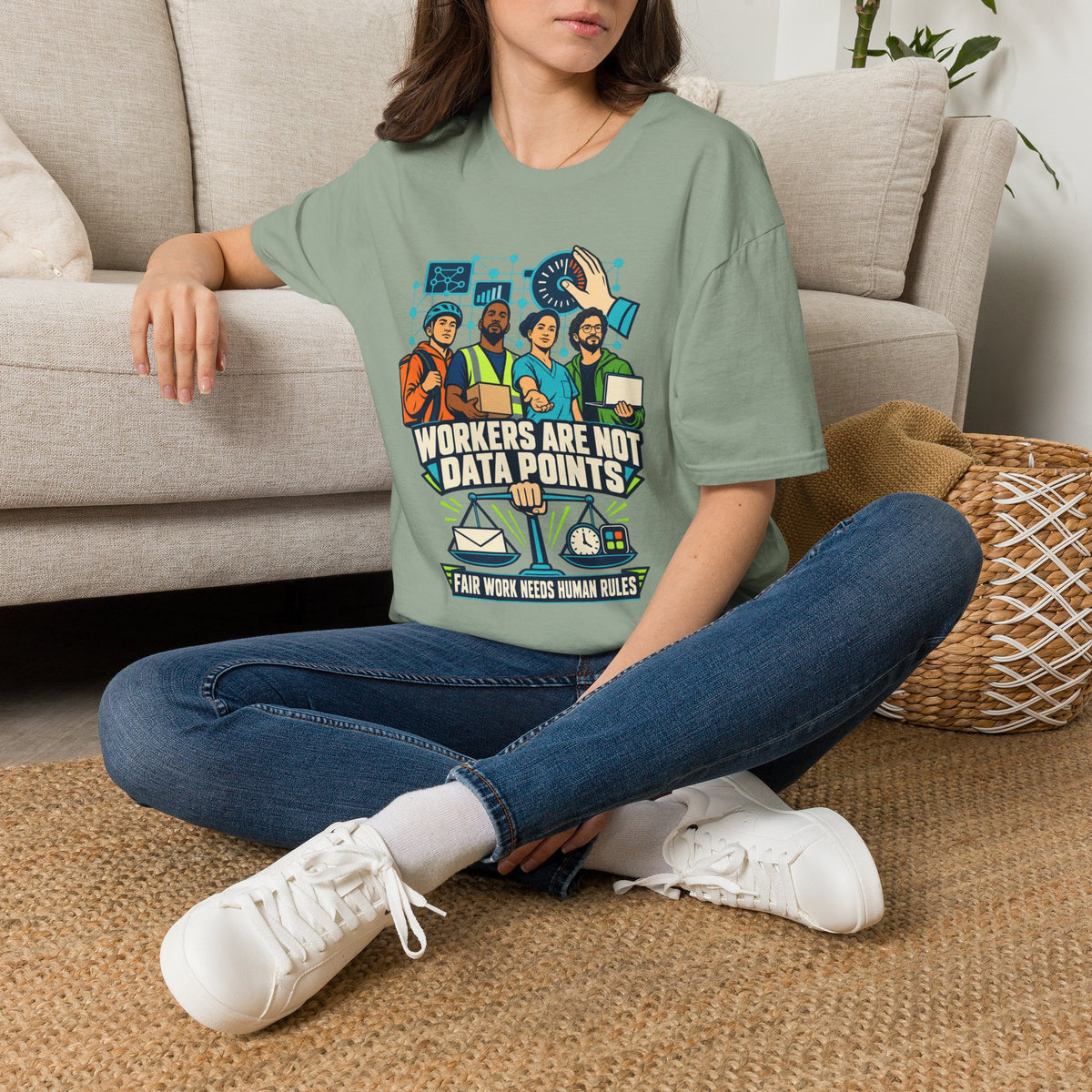 Workers Are Not Data Points T-Shirt — Labor Rights Solidarity Tee
