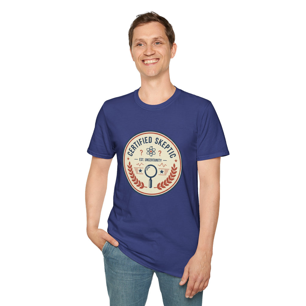 Certified Skeptic T-Shirt — 'Est. Uncertainty' Retro Science Tee