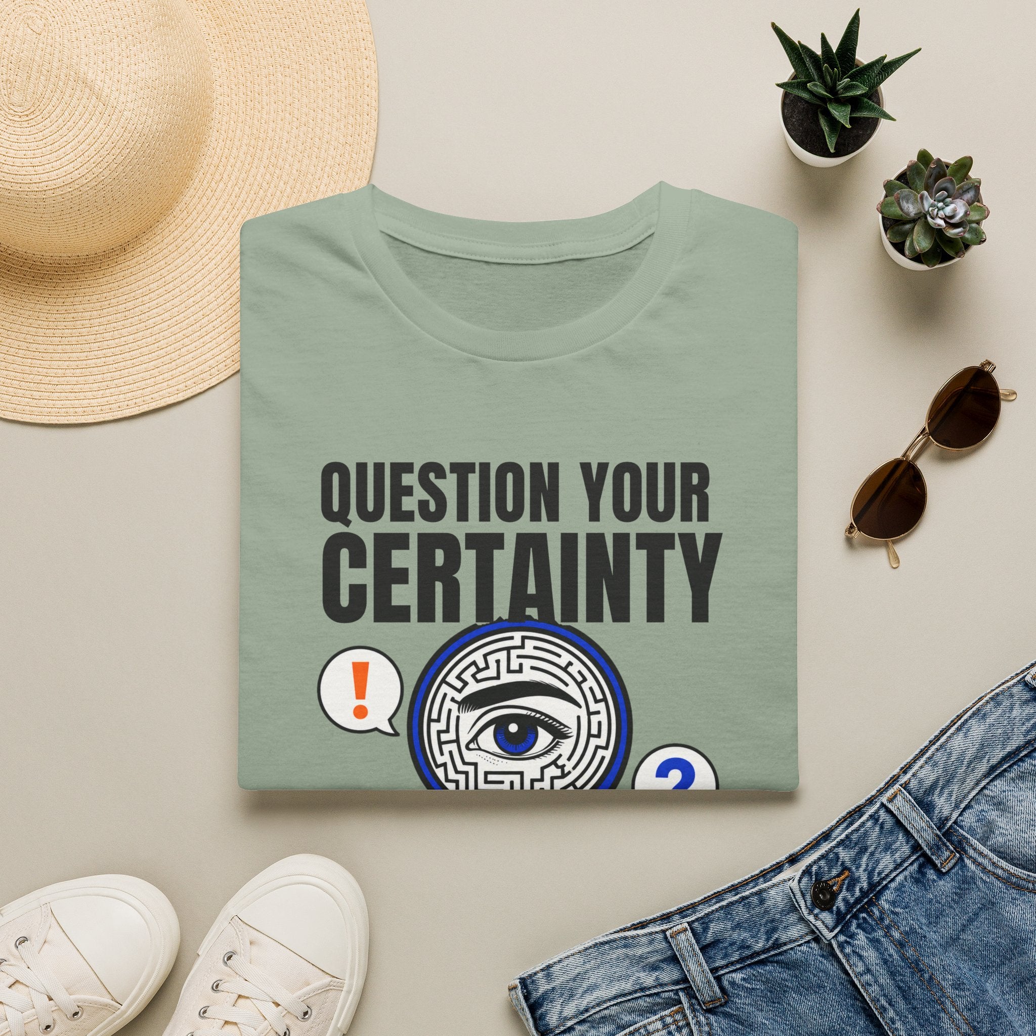 Question Your Certainty T-Shirt — Skeptical Eye Graphic Tee