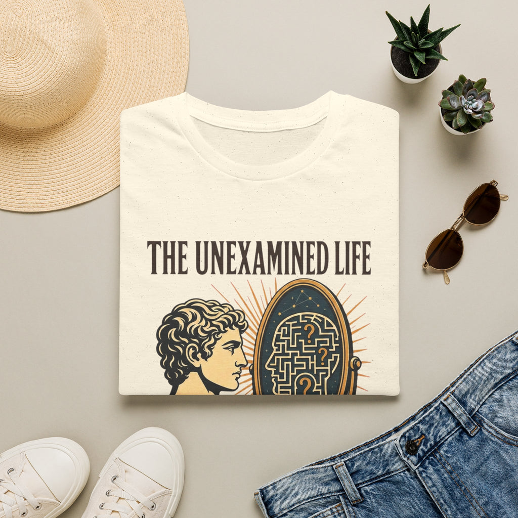 'The Unexamined Life' Philosophical Graphic Tee (Mirror Maze Design)
