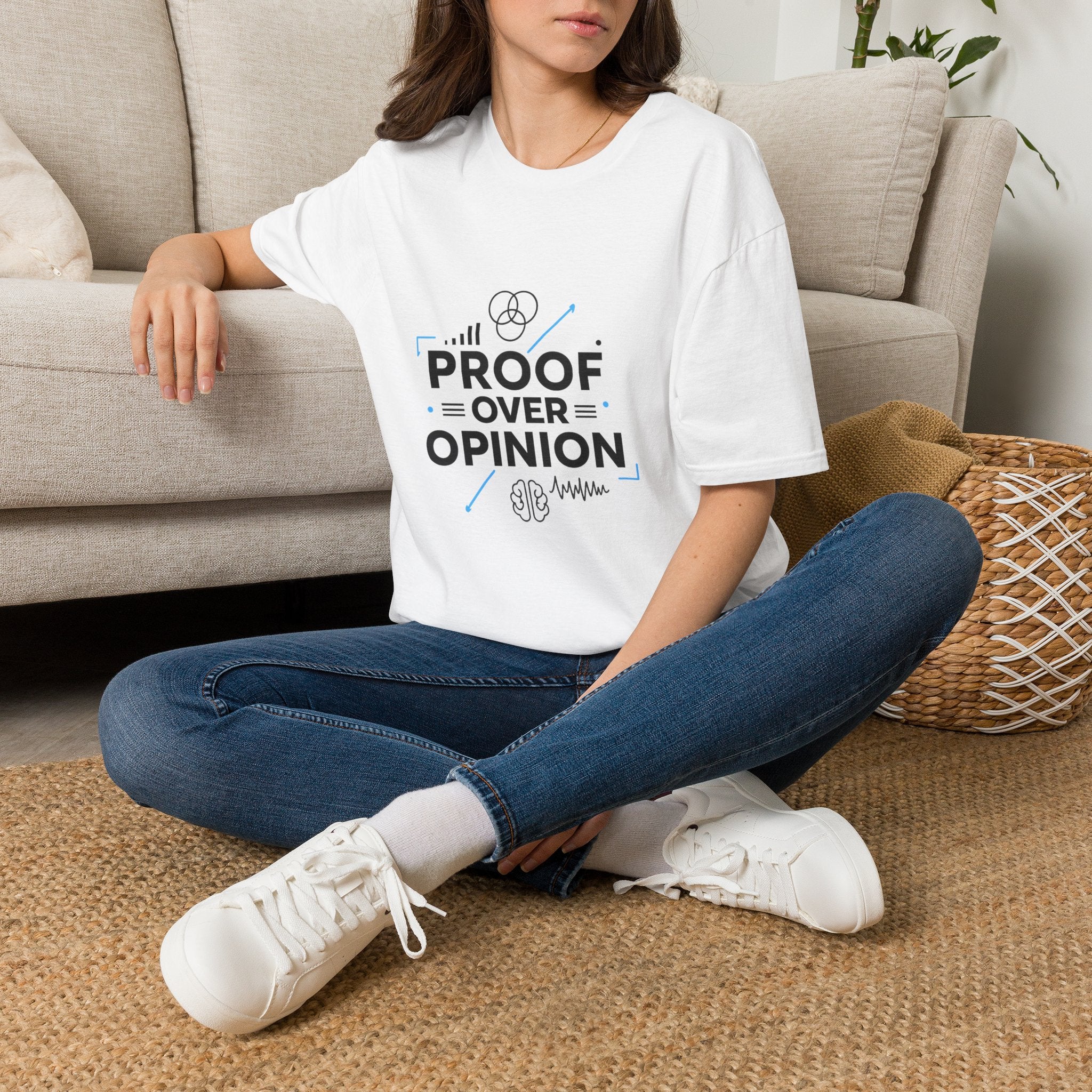 Proof Over Opinion T-Shirt — Science & Logic Graphic Tee