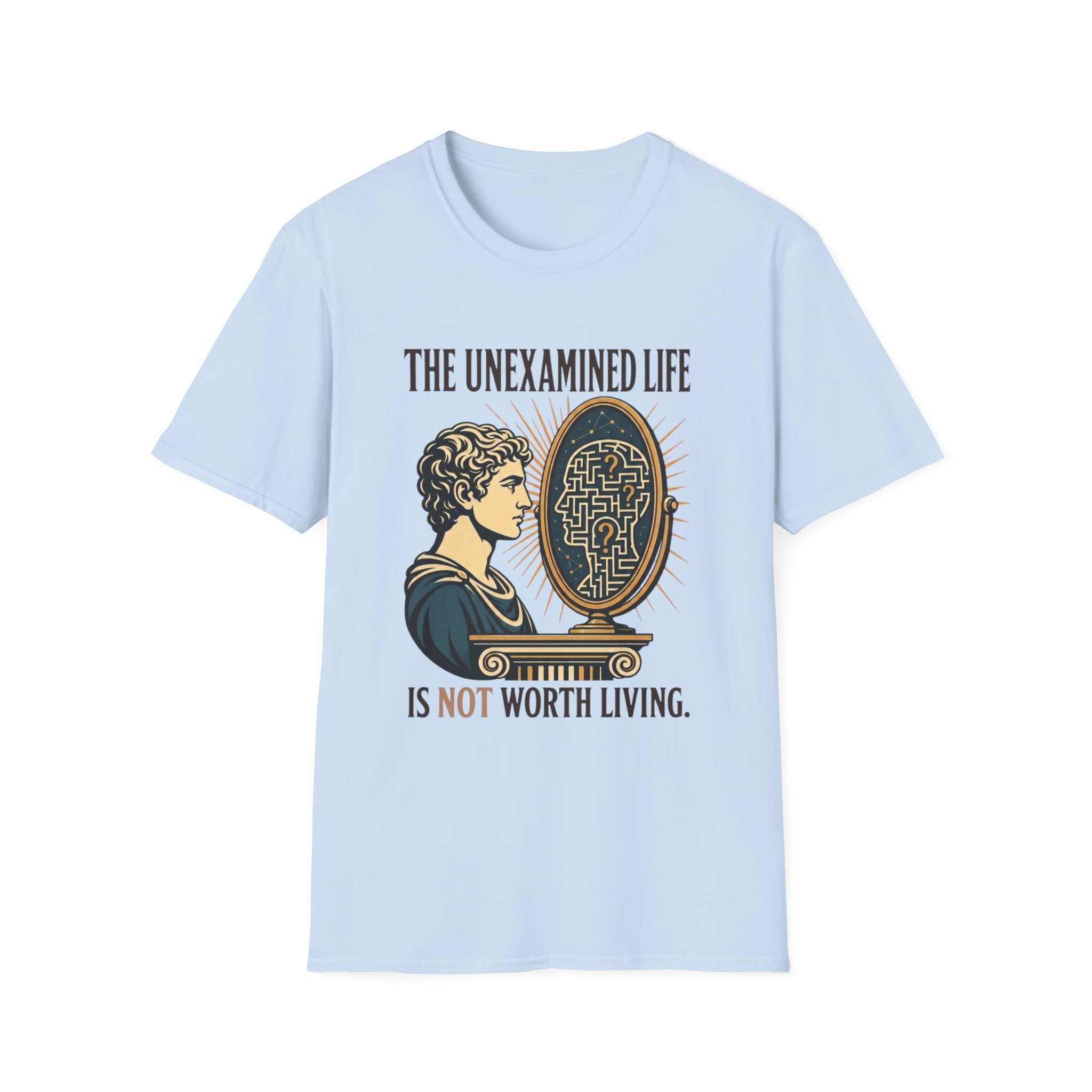 'The Unexamined Life' Philosophical Graphic Tee (Mirror Maze Design)