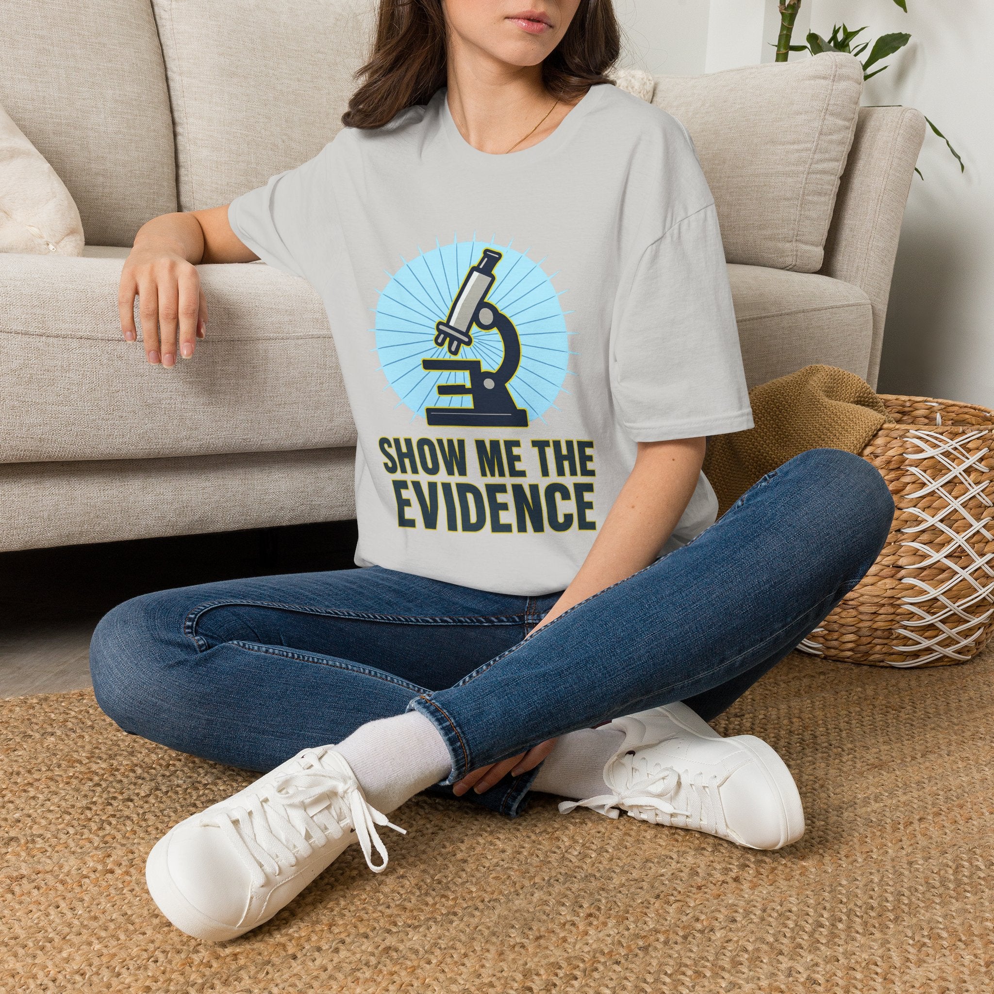 Microscope T-Shirt — "Show Me The Evidence" Science Tee for Scientists & STEM Fans