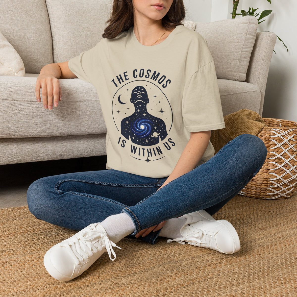 Cosmos Graphic Tee — "The Cosmos Is Within Us" Spiritual Astronomy Shirt
