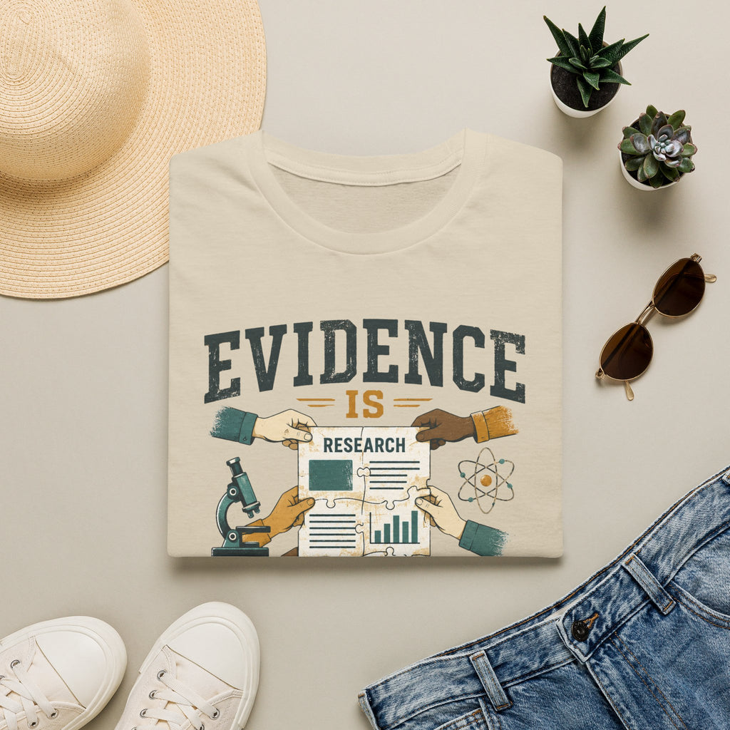 Evidence Is Research T-Shirt — "Evidence Is Collective Labor" Science Graphic Tee