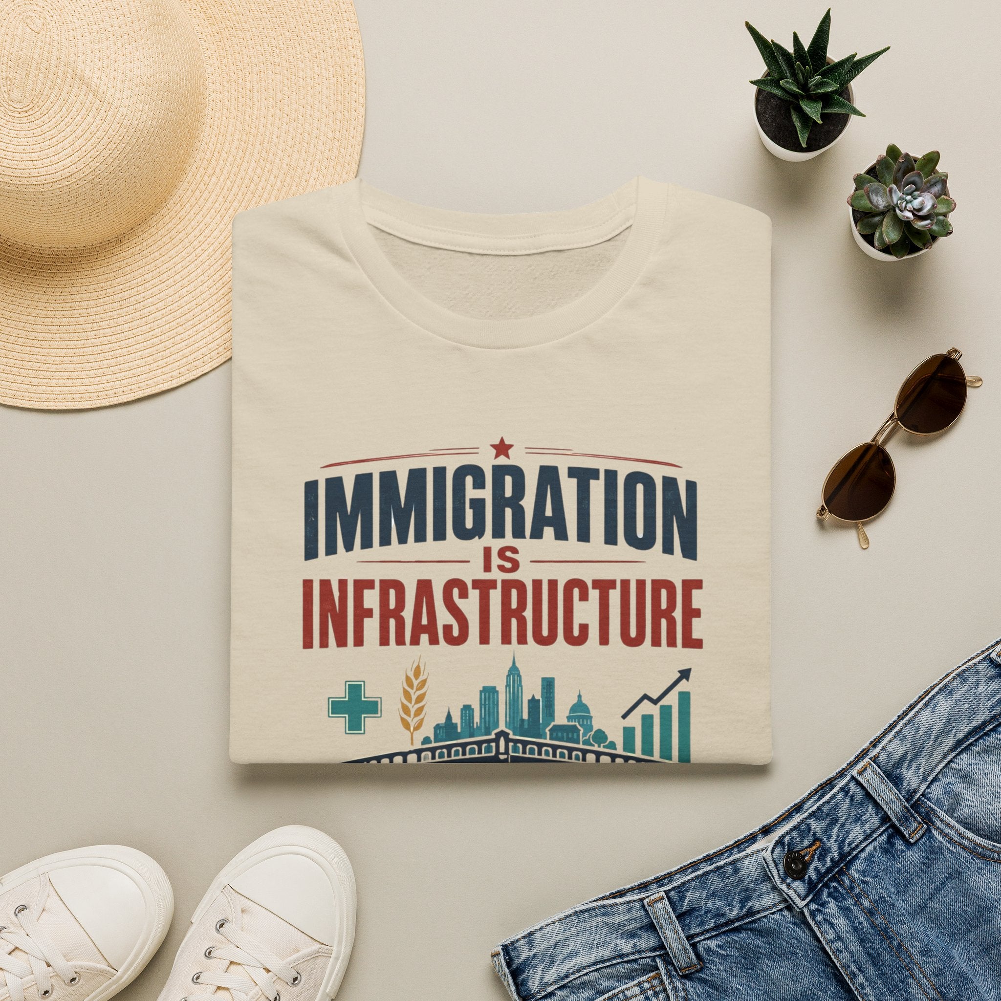 Immigration Is Infrastructure T-Shirt — Pro-Immigrant Advocacy Tee (Build People, Build Futures)