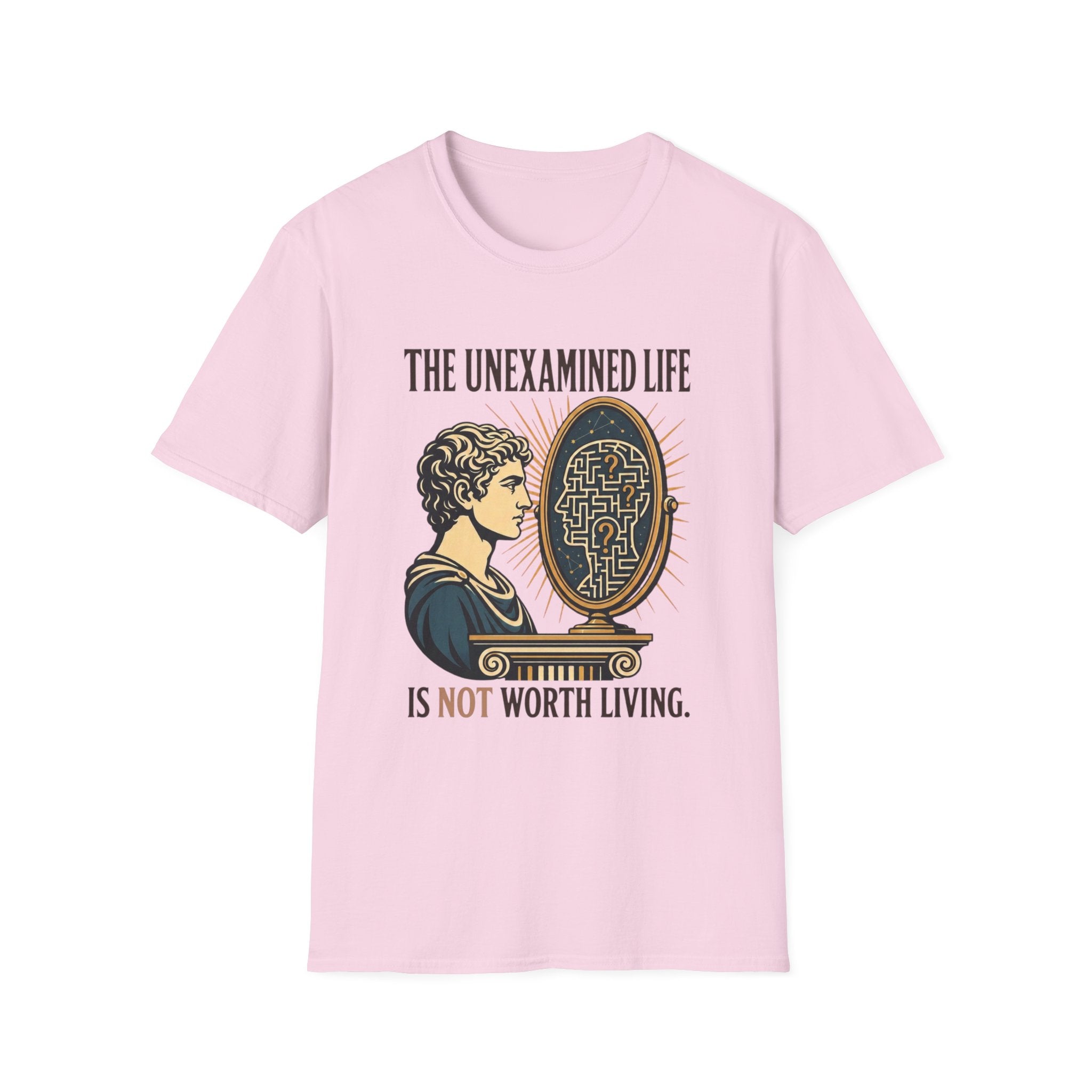 'The Unexamined Life' Philosophical Graphic Tee (Mirror Maze Design)