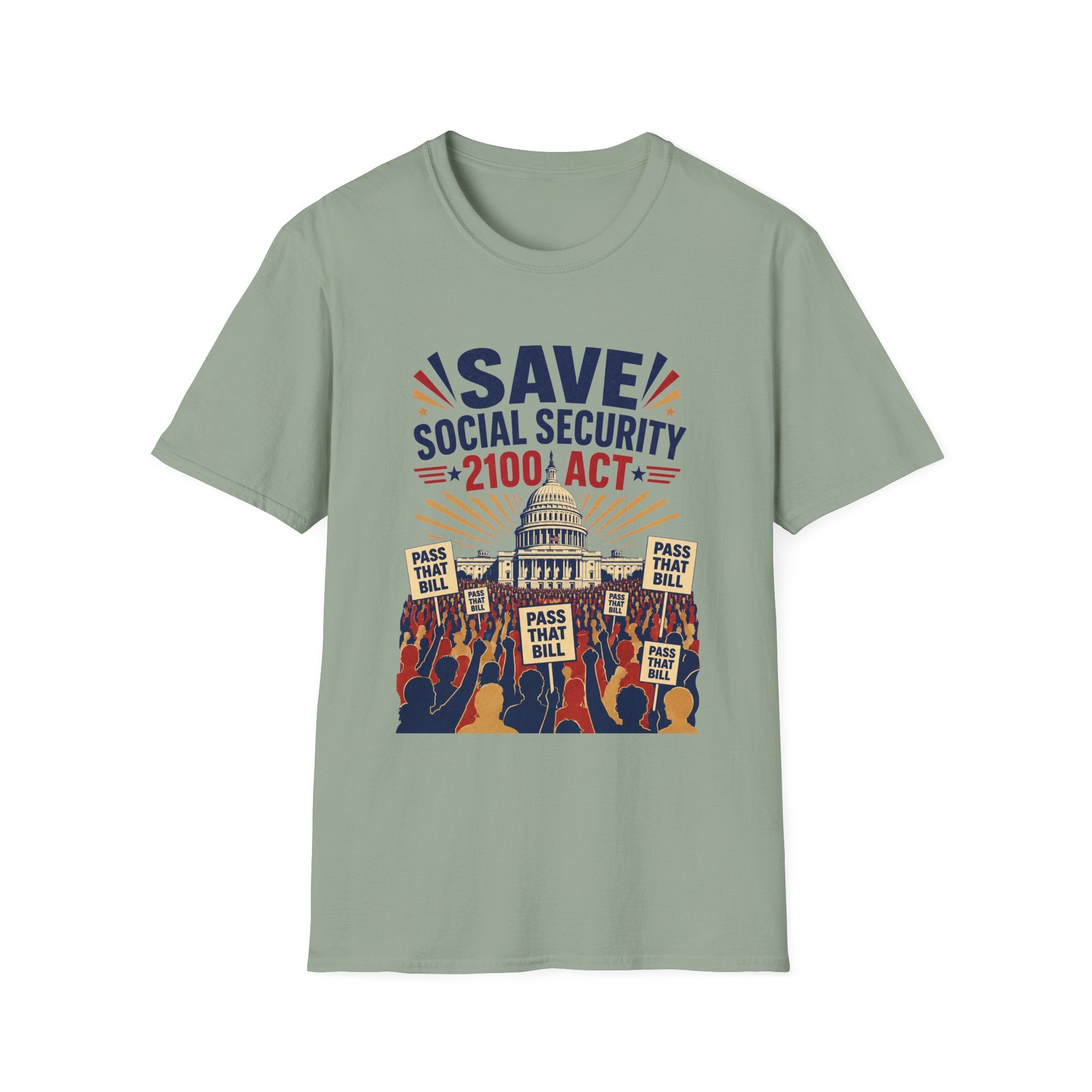 Save Social Security 2100 Act T-Shirt — Political Activism Tee for Rallies & Voters