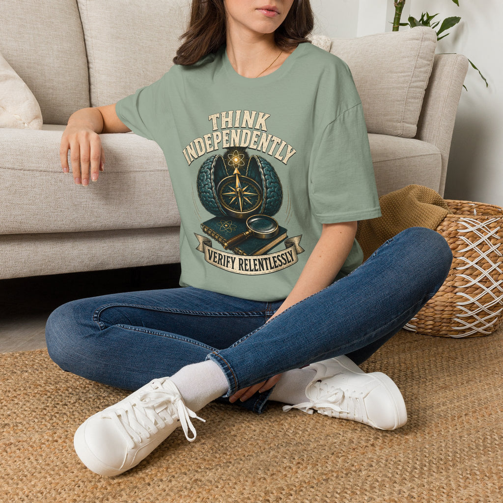 Think Independently T-Shirt — 'Verify Relentlessly' Graphic Tee