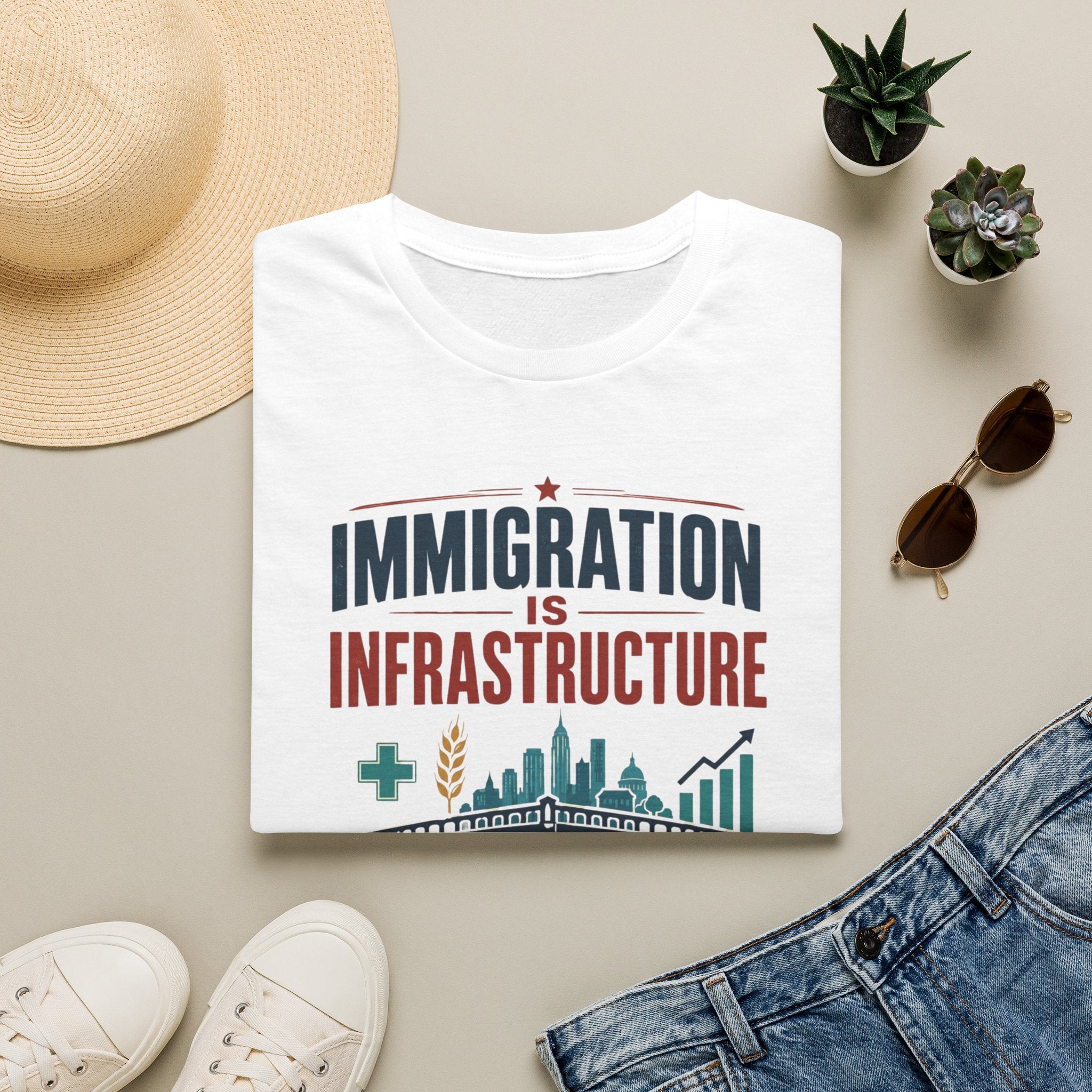 Immigration Is Infrastructure T-Shirt — Pro-Immigrant Advocacy Tee (Build People, Build Futures)