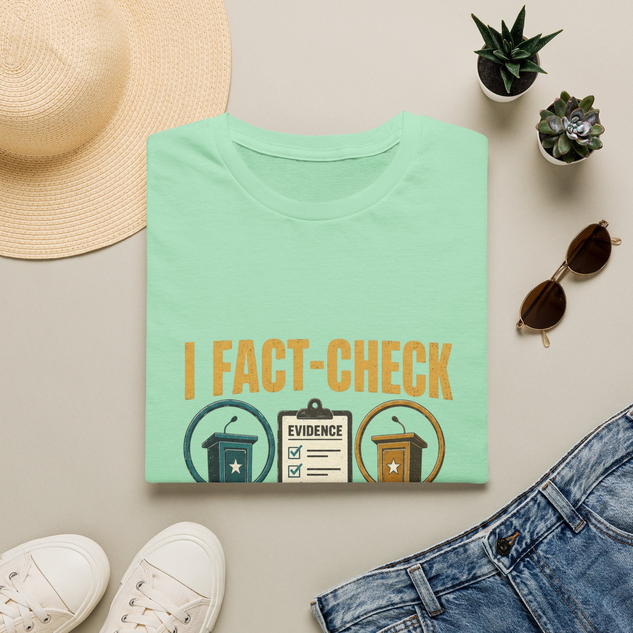 "I Fact-Check Both Sides" Graphic Tee (Humorous Political Skepticism)