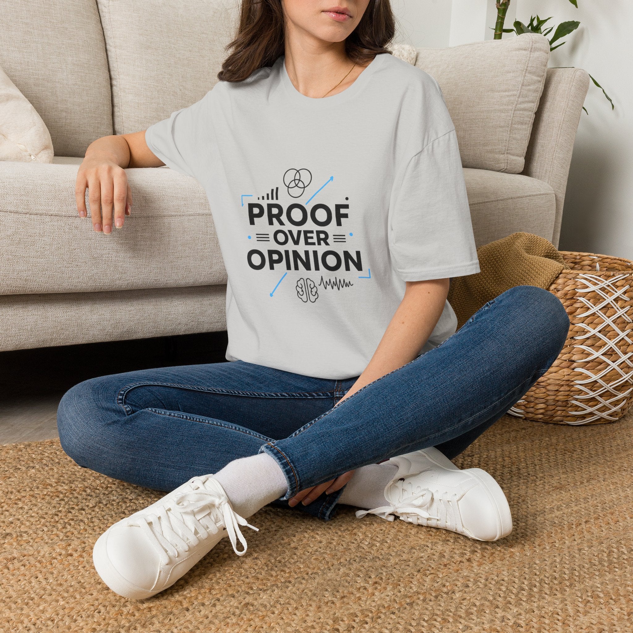 Proof Over Opinion T-Shirt — Science & Logic Graphic Tee
