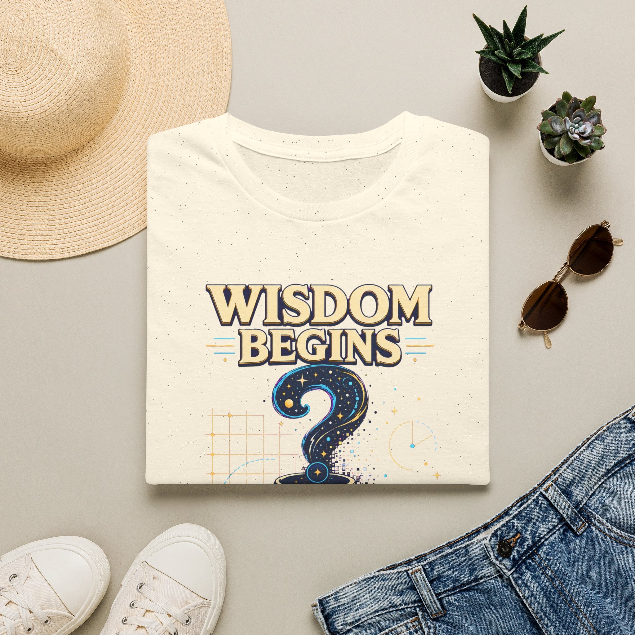 Wisdom Begins T-Shirt — "Wisdom Begins Where Certainty Ends" Philosophical Tee